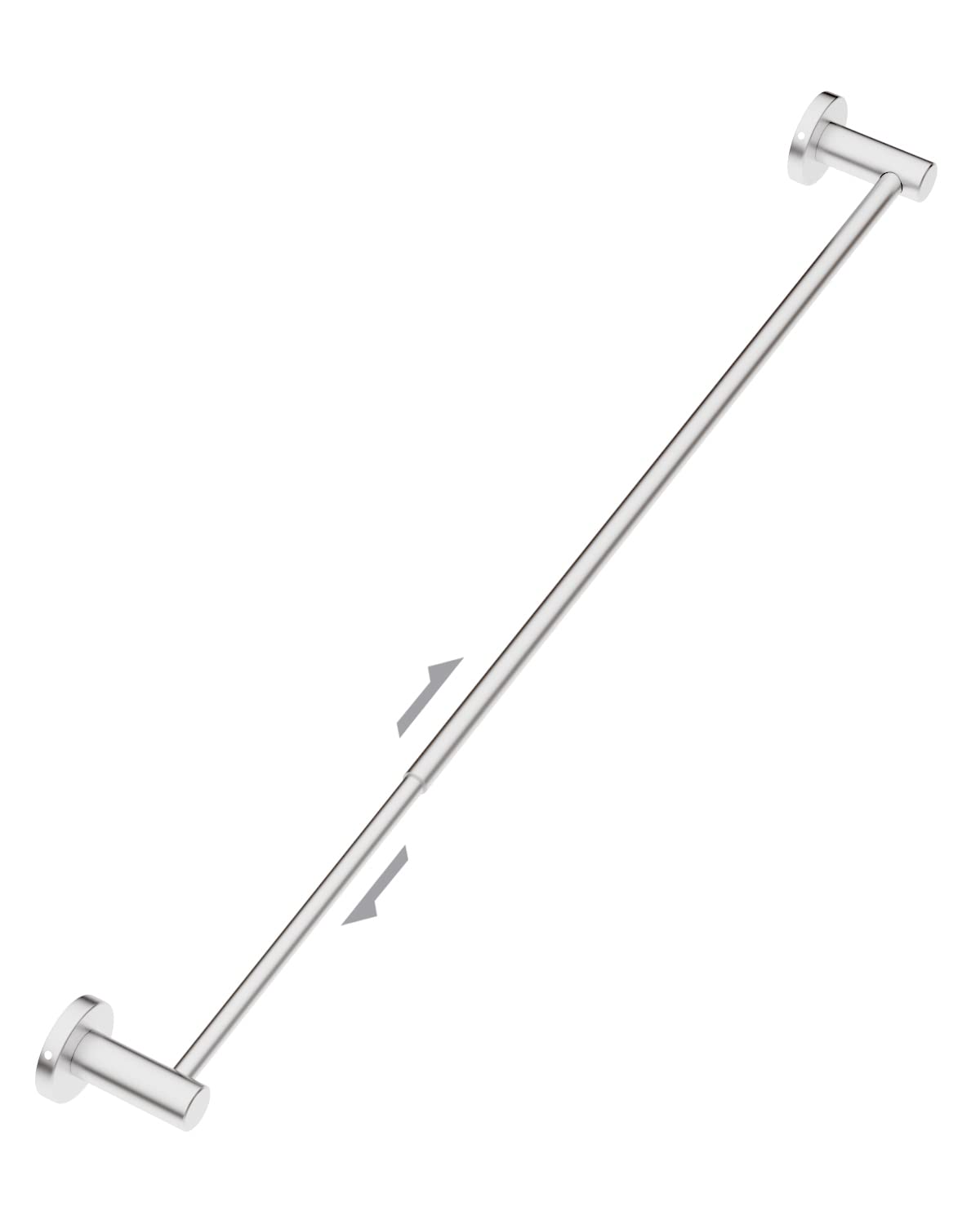 Adjustable Single Bath Towel Bar 23.6 to 42 Inch - ZUEXT Brushed Nickel Stainless Steel Towel Holder - Expandable Wall Mounted Towel Rail for Bathroom, Kitchen, Washroom - 1