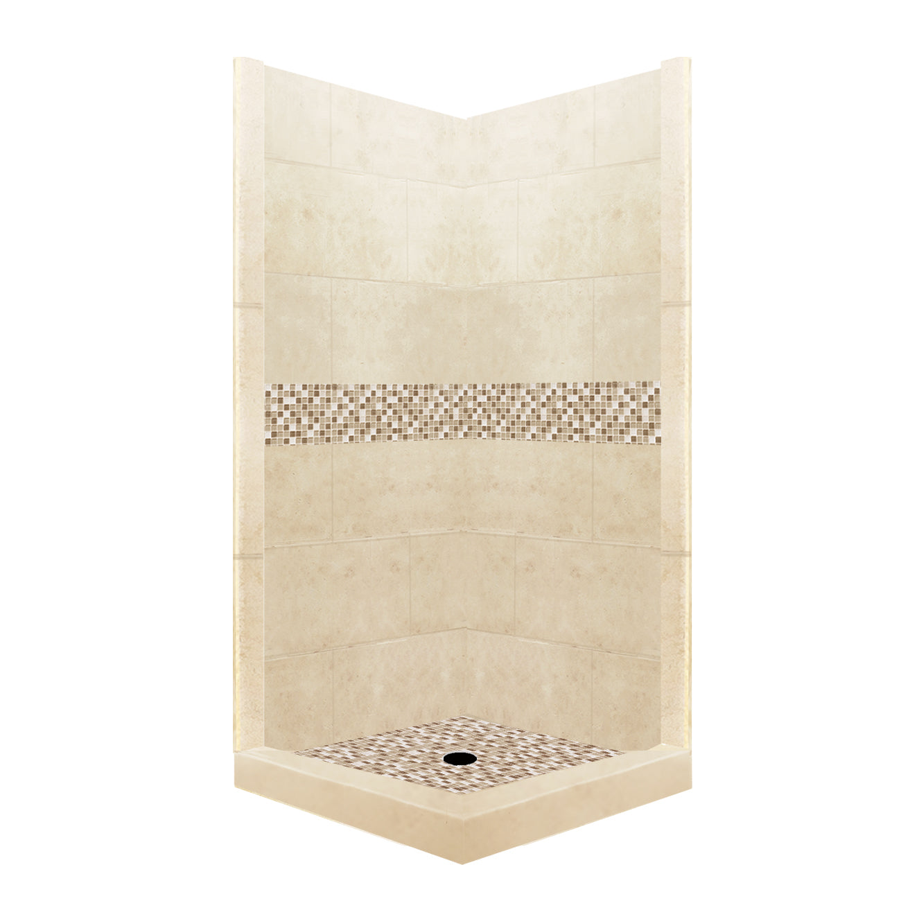 Custom Shower Kits - Corner Pan, Walls, Thresholds & Optional Glass | DIY Bathroom Remodeling Solution for Home & Apartment Renovation