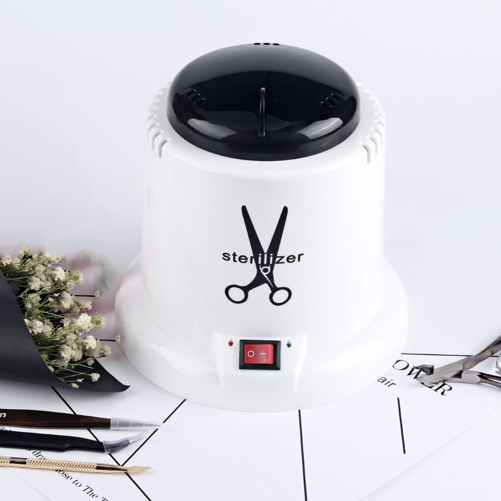 Professional Stainless Steel Nail Tool Sterilizer with High-Temperature Disinfection & Glass Beads - Perfect for Salon, Spa, Nail Art, and Home Manicure/Pedicure Use