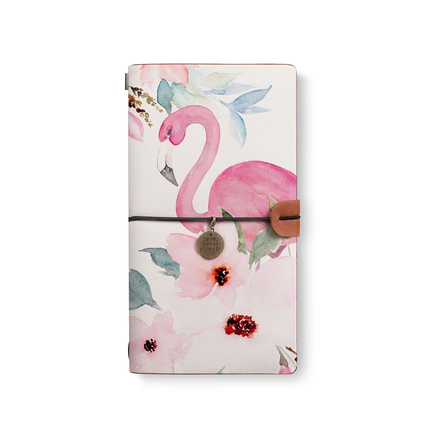 Premium Flamingo Design Traveler's Notebook - Refillable Leather Journal for Writing, Sketching & Planning | Perfect Travel Diary, Bullet Journal & Gift for Writers