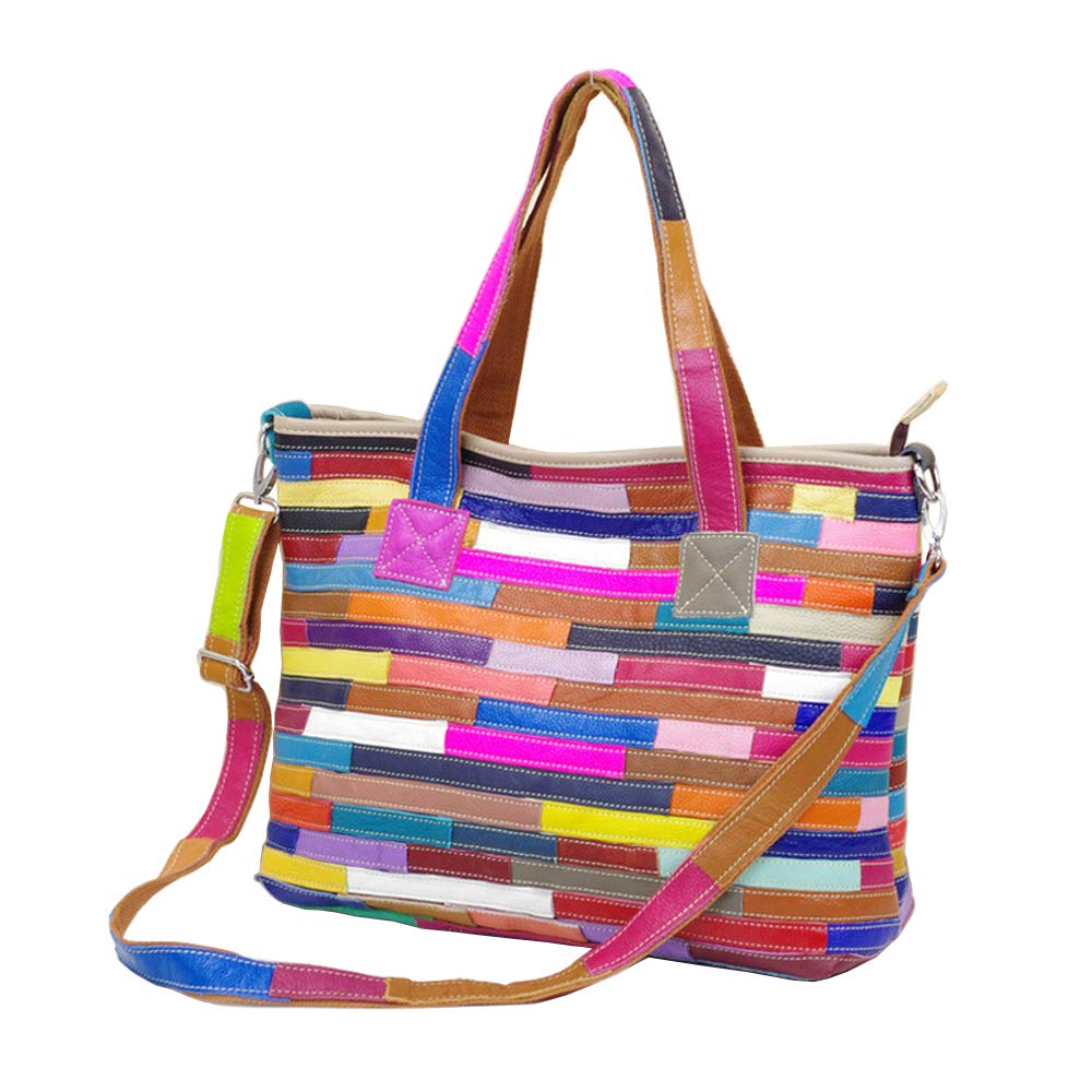 Segater® Genuine Leather Women's Tote Handbag - Multicolor Hobo Crossbody Shoulder Bag Purse for Work, Travel & Everyday Use | Stylish & Durable Designer Purse