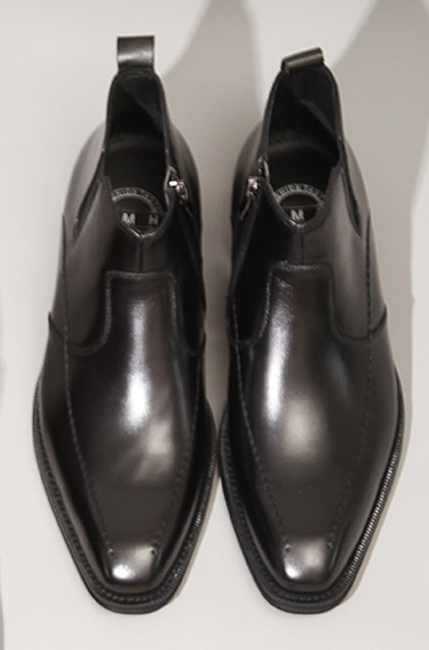 Santimon Men's Leather Chelsea Boots with Zipper - Ankle Dress Boots for Men in Black & Tan - Perfect for Office, Casual & Formal Occasions