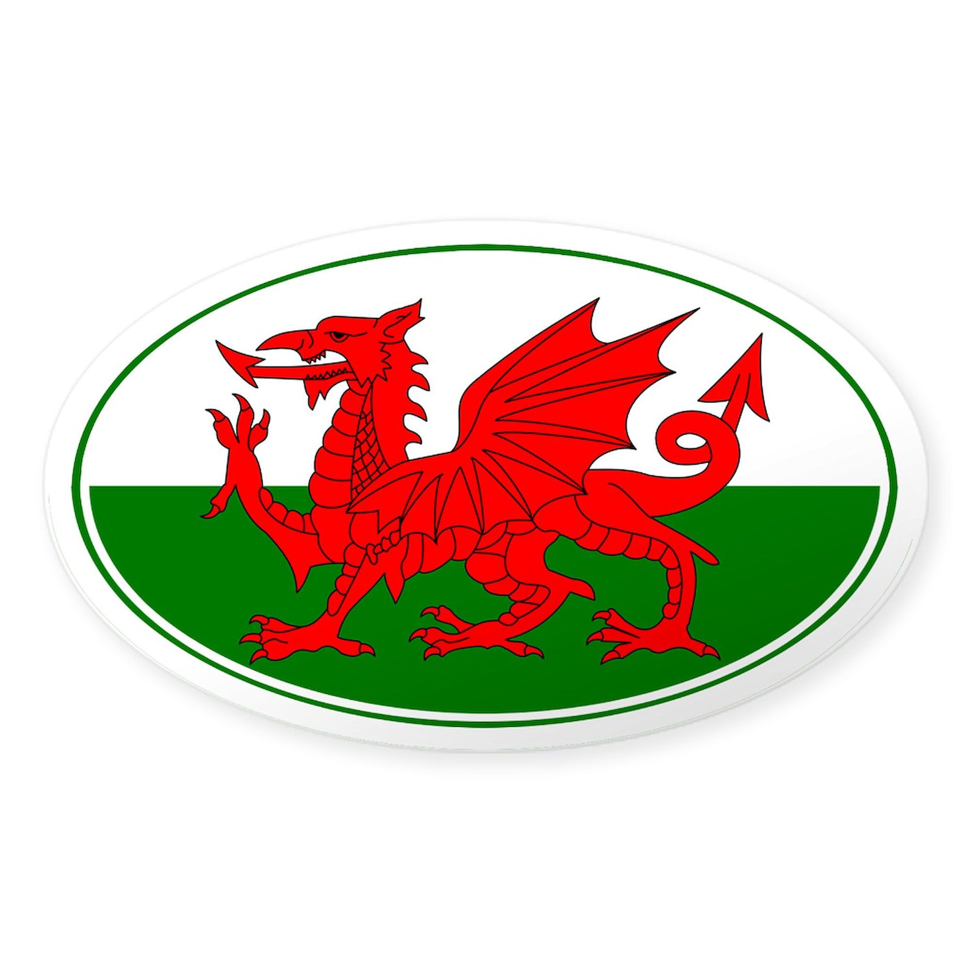 Wales UK Oval Car Bumper Sticker - Waterproof Vinyl Decal for Cars, Laptops, Windows | Perfect for Welsh Pride, Travel Memories & Personalization
