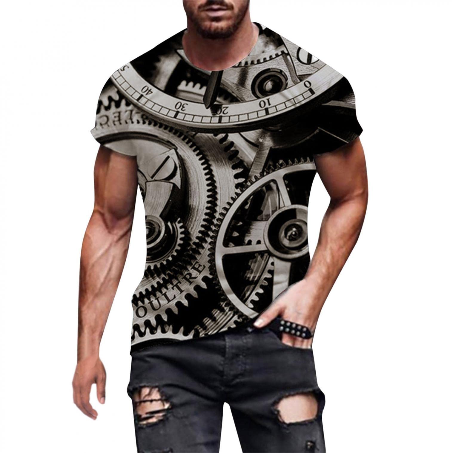 Men's 3D Graphic T-Shirts | Summer Optical Illusion Tees with Cool Designs | Short Sleeve Shirts for Casual Wear & Outdoor Activities