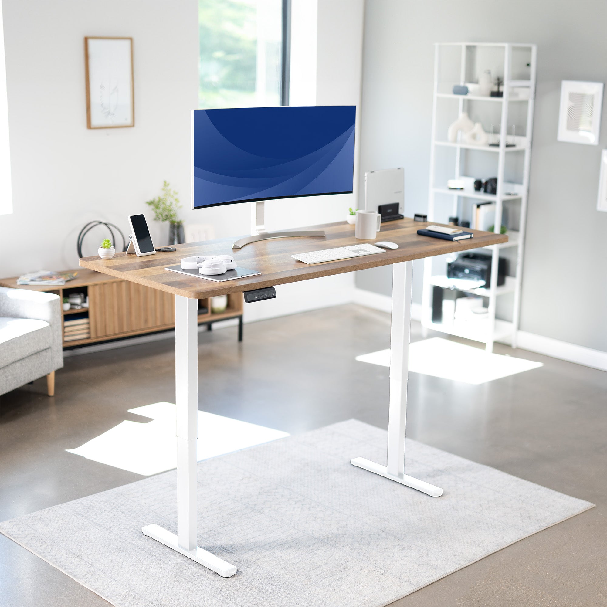 E2 Series 71 x 30 Dual Motor Electric Standing Desk - Adjustable Height Home Office Desk for Work & Study - Perfect for Home Office, Gaming Setup and Workspace Ergonomics