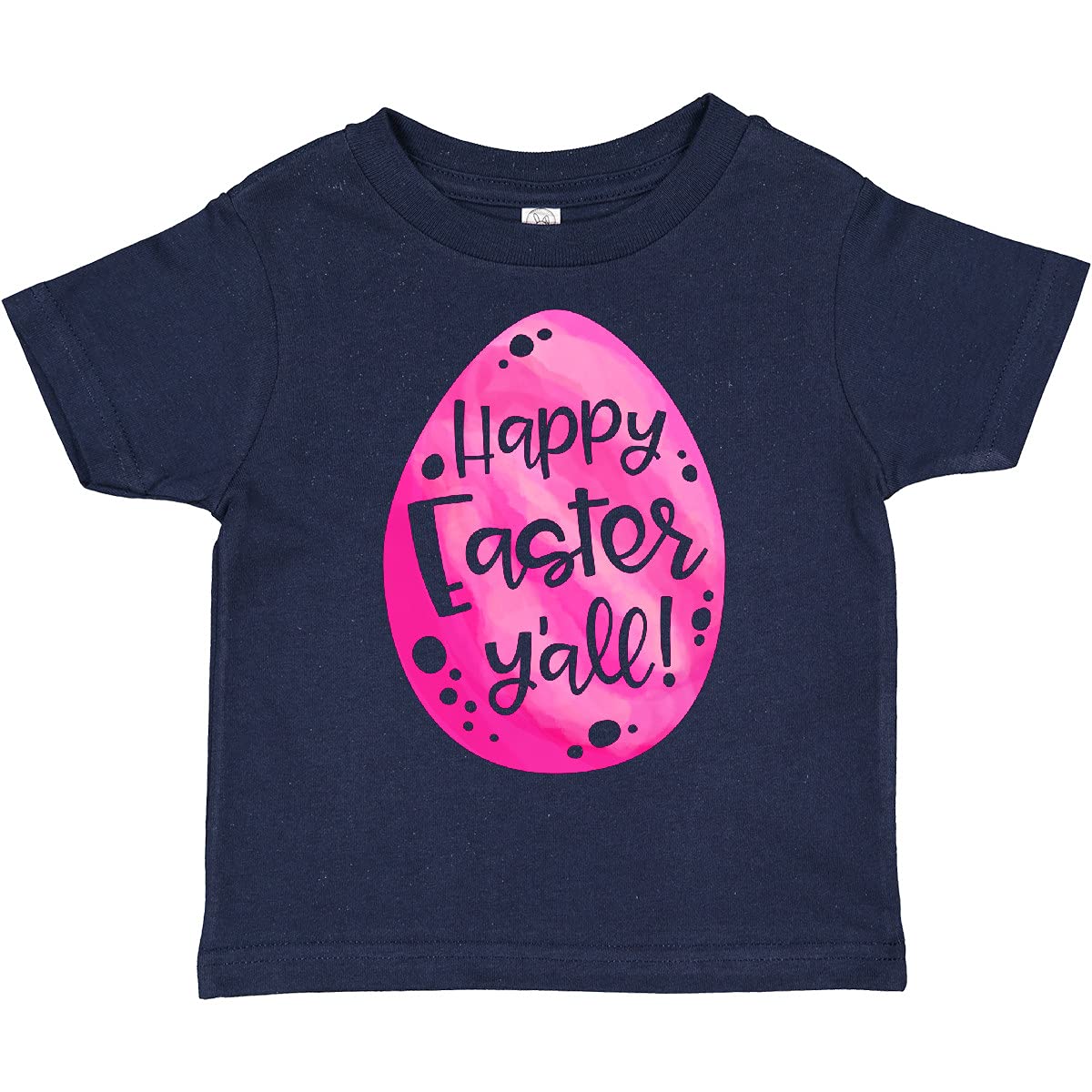 Inktastic Happy Easter Y'all Pink Easter Egg Toddler T-Shirt - Cute Easter Outfit for Boys & Girls, Fun Holiday Party Wear for Toddlers & Kids