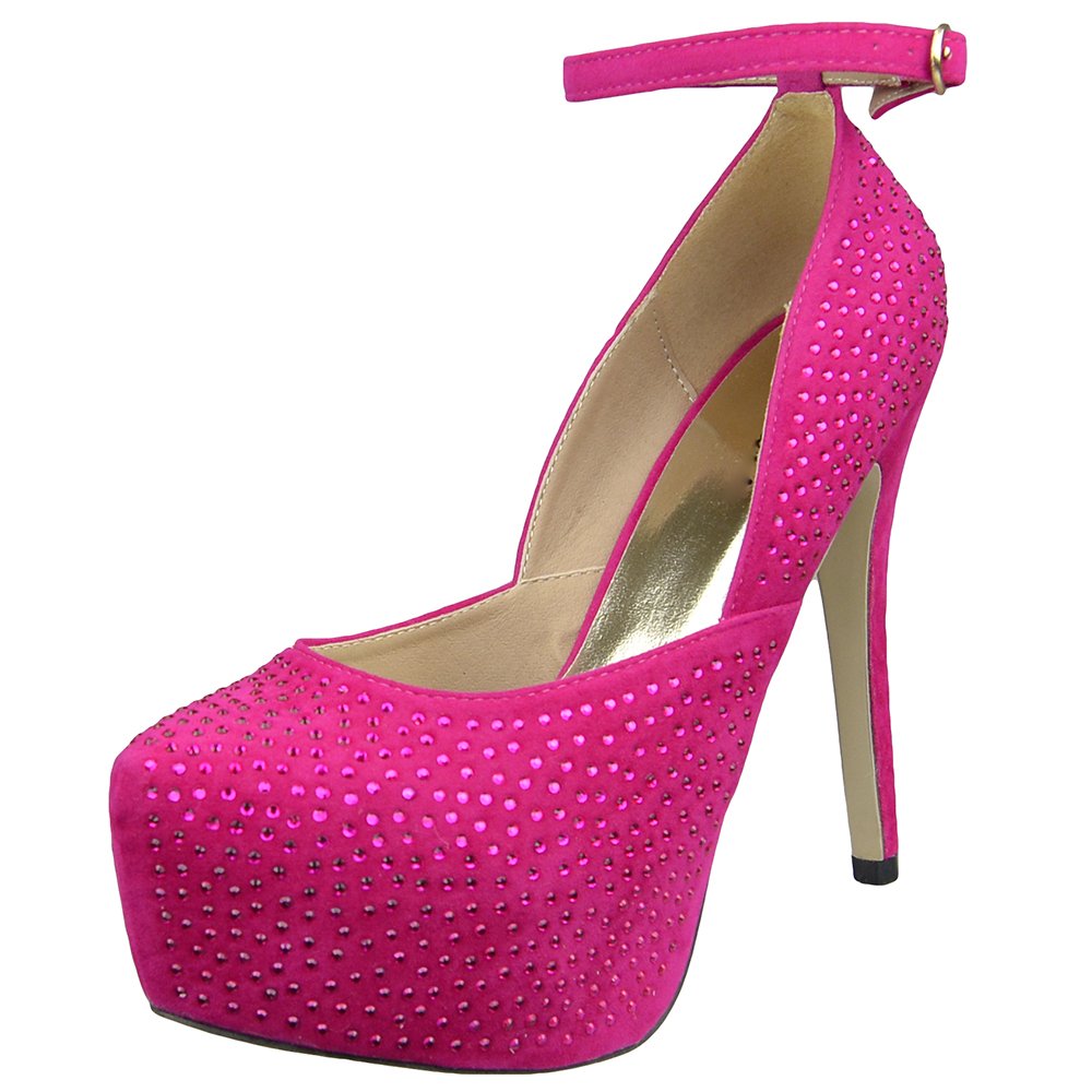 Sexy Women's Glitter Platform High Heel Dress Shoes - Fuchsia Pink for Parties, Weddings & Night Out