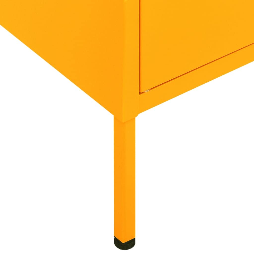 vidaXL Mustard Yellow Steel Storage Cabinet with Shelves - Freestanding File Cabinet for Home Office, Industrial Style Organizer - Perfect for Document Storage, Office Supplies & Home Organization
