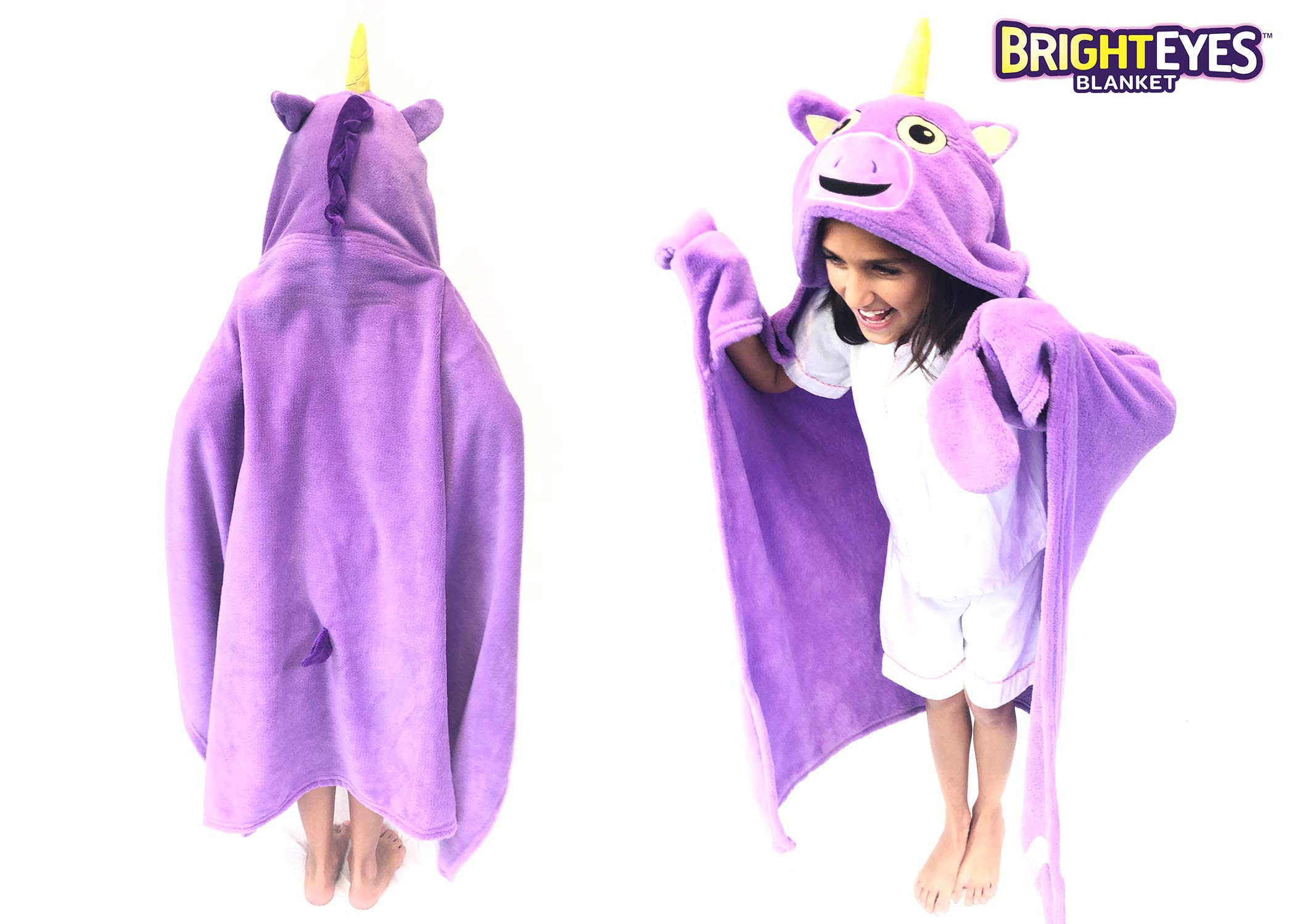 Super Soft Hooded Blanket for Kids - Cozy Unicorn Robe & Stuffed Animal Throw - Machine Washable Purple Fuzzy Blanket | Perfect for Sleepovers, Bedtime Snuggles & Winter Warmth