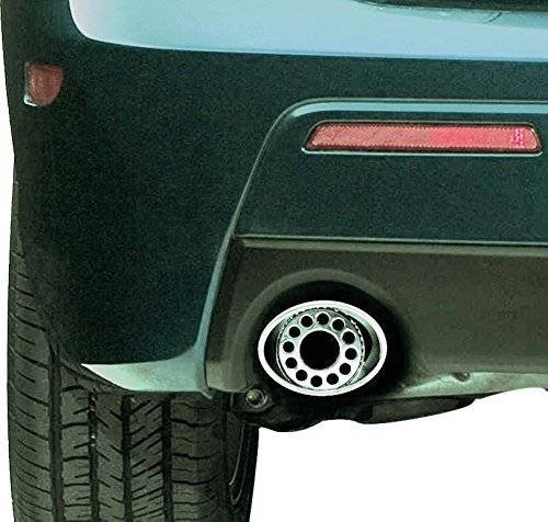 GOLSM Chrome Single Oval Pipe Exhaust Silencer for Maruti S-Cross - Stylish Car Accessory Upgrade for Better Performance & Sound Enhancement | Perfect for Street Racing & Custom Car Modifications