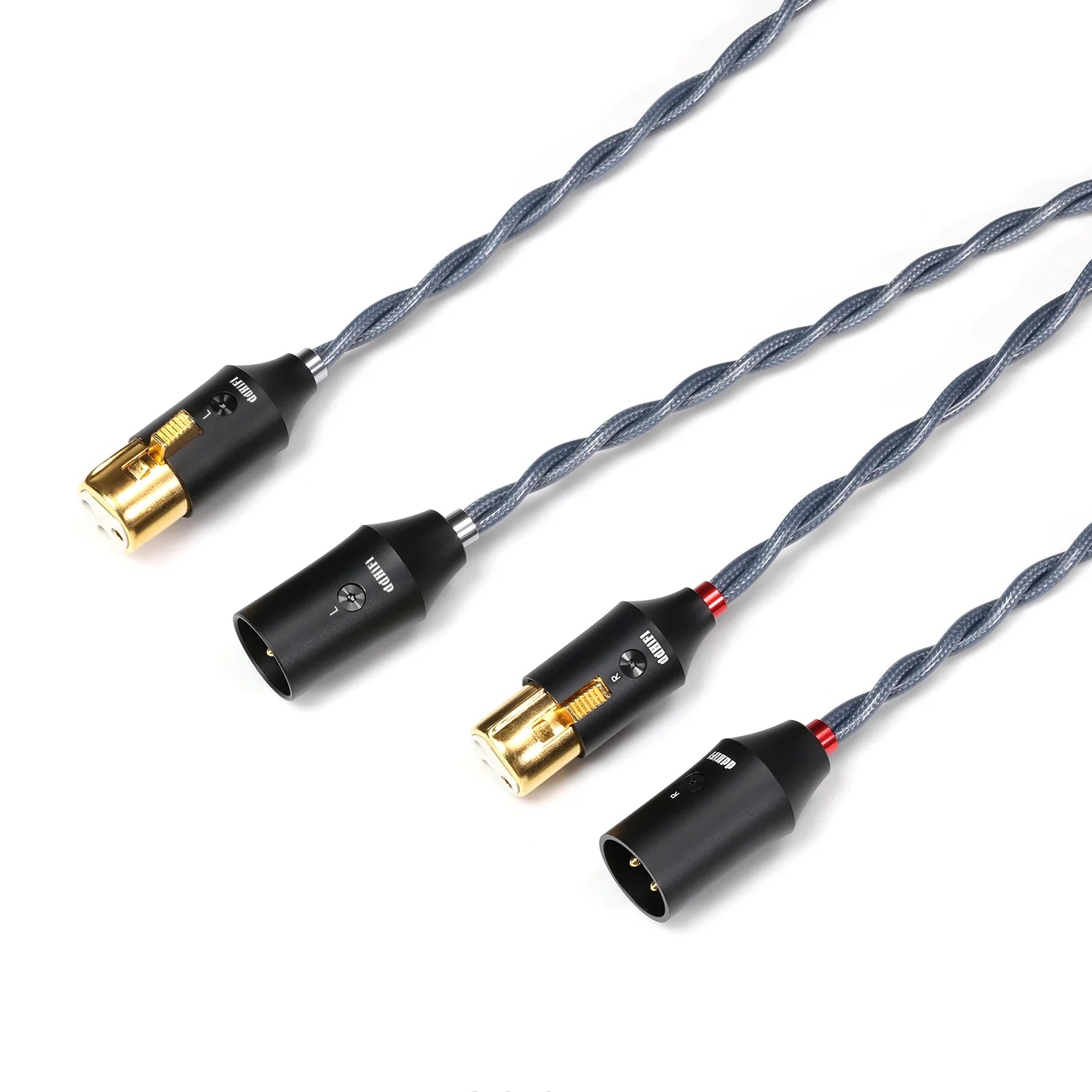 DD ddHiFi BC30XLR Balanced 3-Pin XLR Male to 3-Pin XLR Female Audio Cable - 2 Cables Included - Perfect for Studio Recording, Live Sound & Professional Audio Equipment
