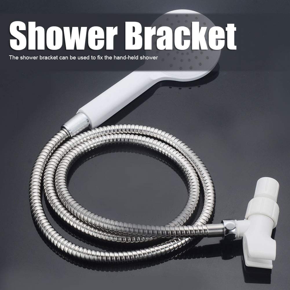 Universal G1/2 Threaded Shower Head Bracket - Adjustable Handheld Shower Holder Adapter in Milk White for Bathroom & Toilet - Perfect for Family Bathrooms, Spa-Like Showers & Water-Saving Installations
