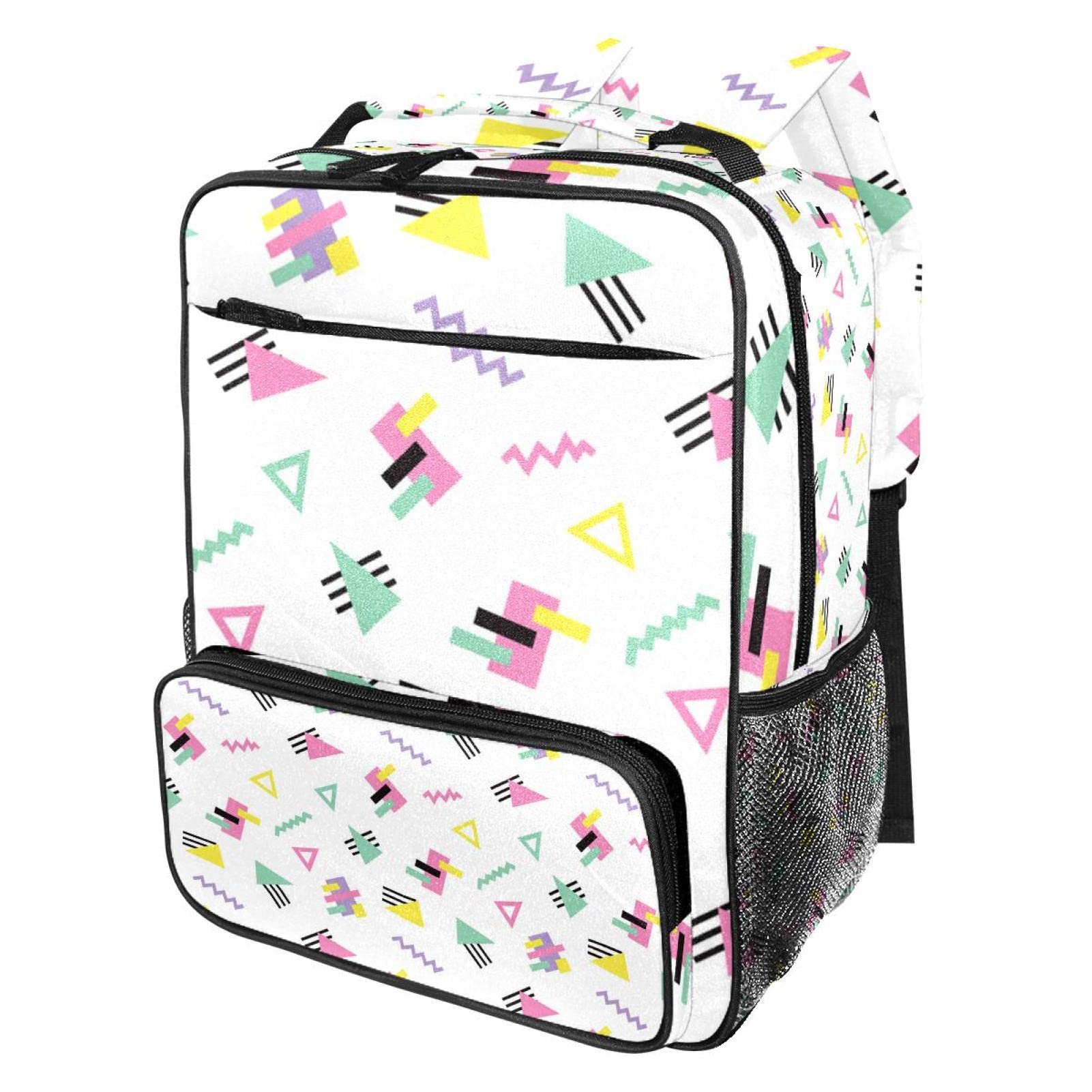 Stylish Geometric Print Backpack for Teen Girls - Durable School & Travel Backpack for High School & College Students - Perfect for Everyday Use, Commuting & Weekend Trips