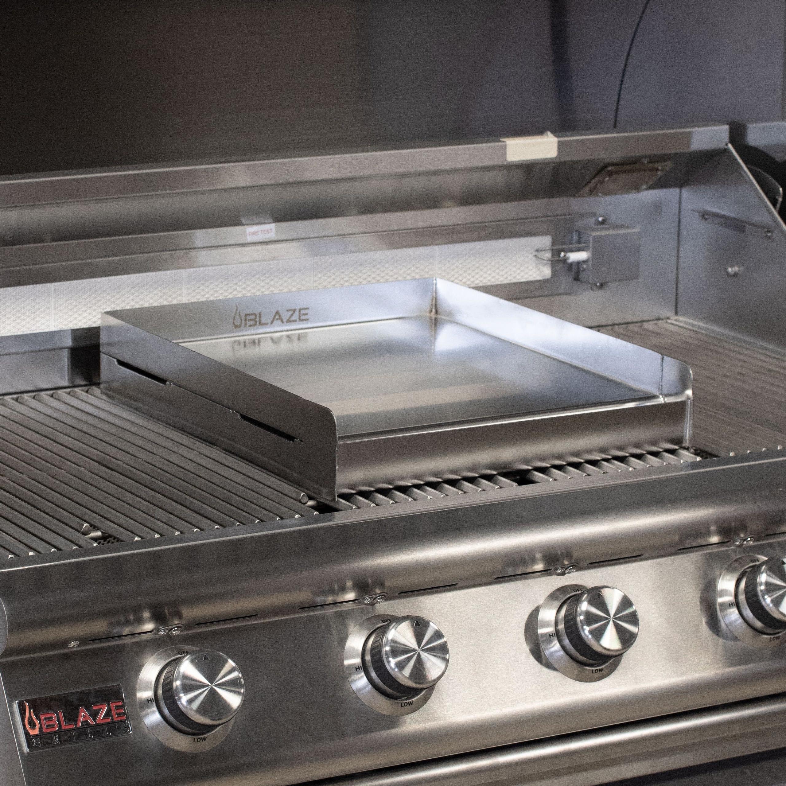 Blaze BLZ14SSGP 14-Inch Stainless Steel Griddle Plate for Outdoor Grilling - Perfect for BBQ, Camping & Backyard Cooking