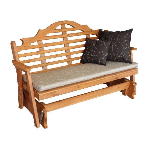 A & L Furniture Cedar Marlboro Glider - Solid Wood Rocking Chair with Padded Seat | Perfect for Nursery, Porch, or Living Room Relaxation