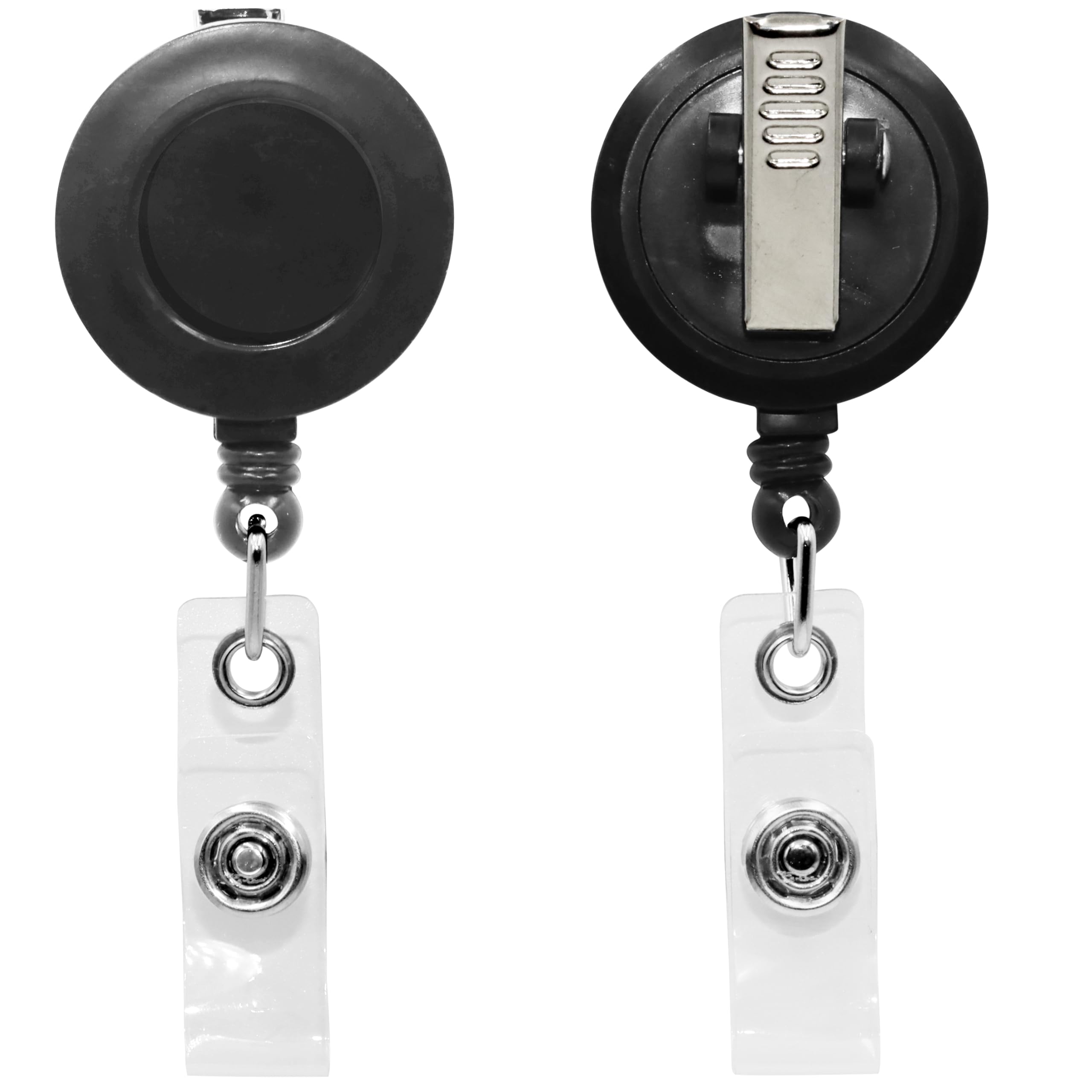 Retractable Badge Reel with Clip & Key Ring - 2 Pack ID Badge Holder for Work, Security, Events & Conventions - Durable Lanyard Accessory for Nurses, Teachers & Office Professionals