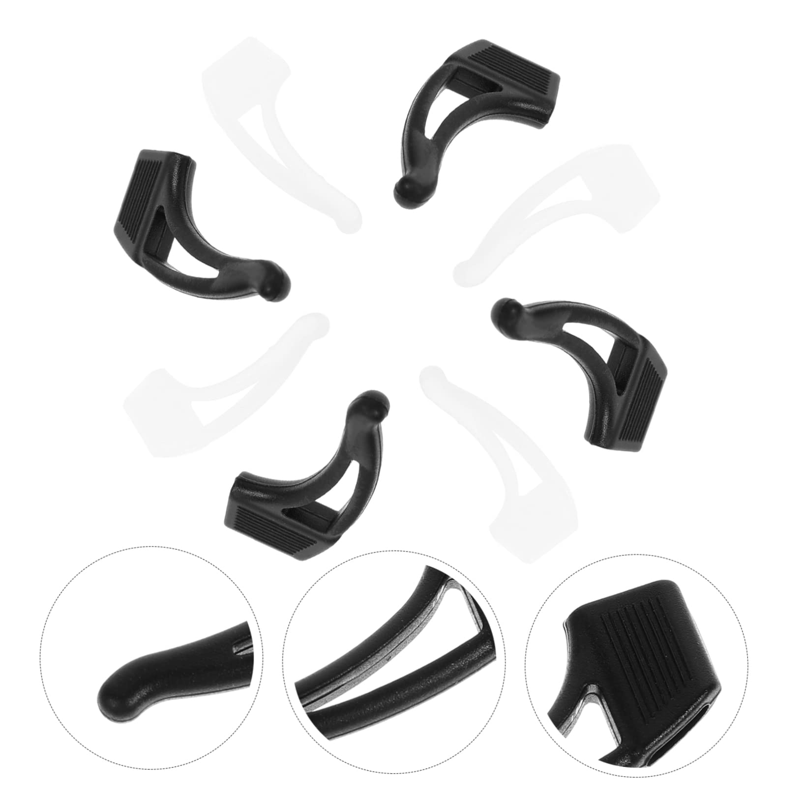 Non-Slip Silicone Glasses Grips - 20 Pairs Anti-Slip Eyewear Ear Hooks for Secure Fit | Comfortable Temple Tips for Reading Glasses, Sunglasses & Safety Goggles | Perfect for Sports, Driving & Daily Wear