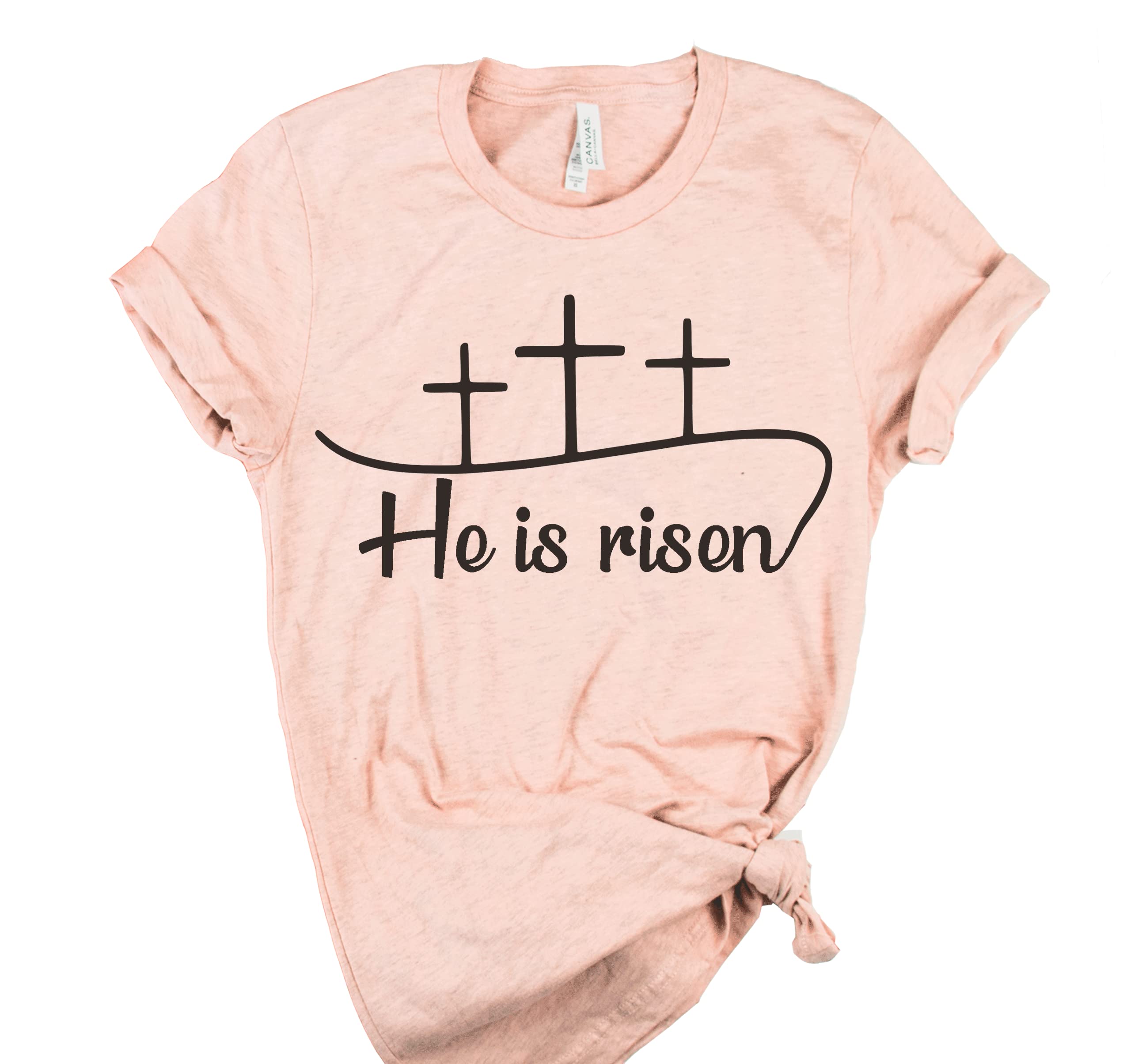 He is Risen Unisex Christian T-Shirt - Easter Cross Graphic Tee for Men & Women - Happy Easter Gift for Church, Bible Study & Family Gatherings