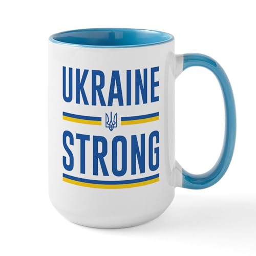 White/Blue Inside - Ukraine Strong Large Mug