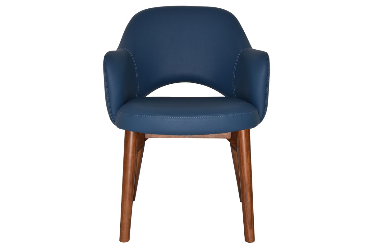 EZ Hospitality Cairo Indoor Armchair with Timber Base - Light Walnut Finish, 4-Leg Design for Living Room, Office, or Lounge Comfort