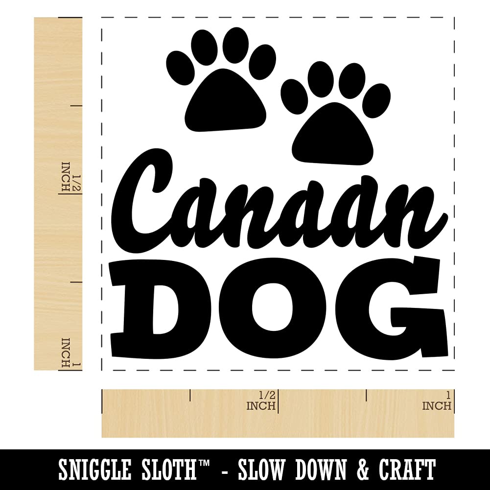 Fun Canaan Dog Paw Prints Self-Inking Rubber Stamp - 1 Inch Small Stamp with Black Ink - Perfect for DIY Crafts, Scrapbooking & Pet Lover Gifts