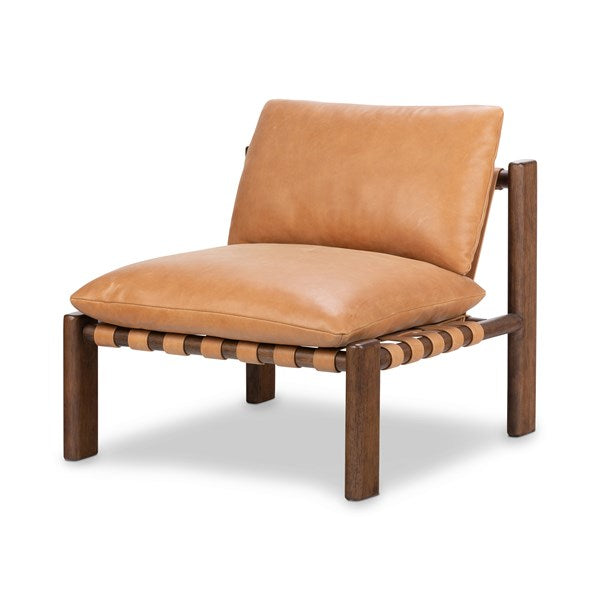 Ardric Chair Palermo Cognac - Modern Leather Accent Chair for Living Room, Office & Lounge - Comfortable & Stylish Seating for Home Decor