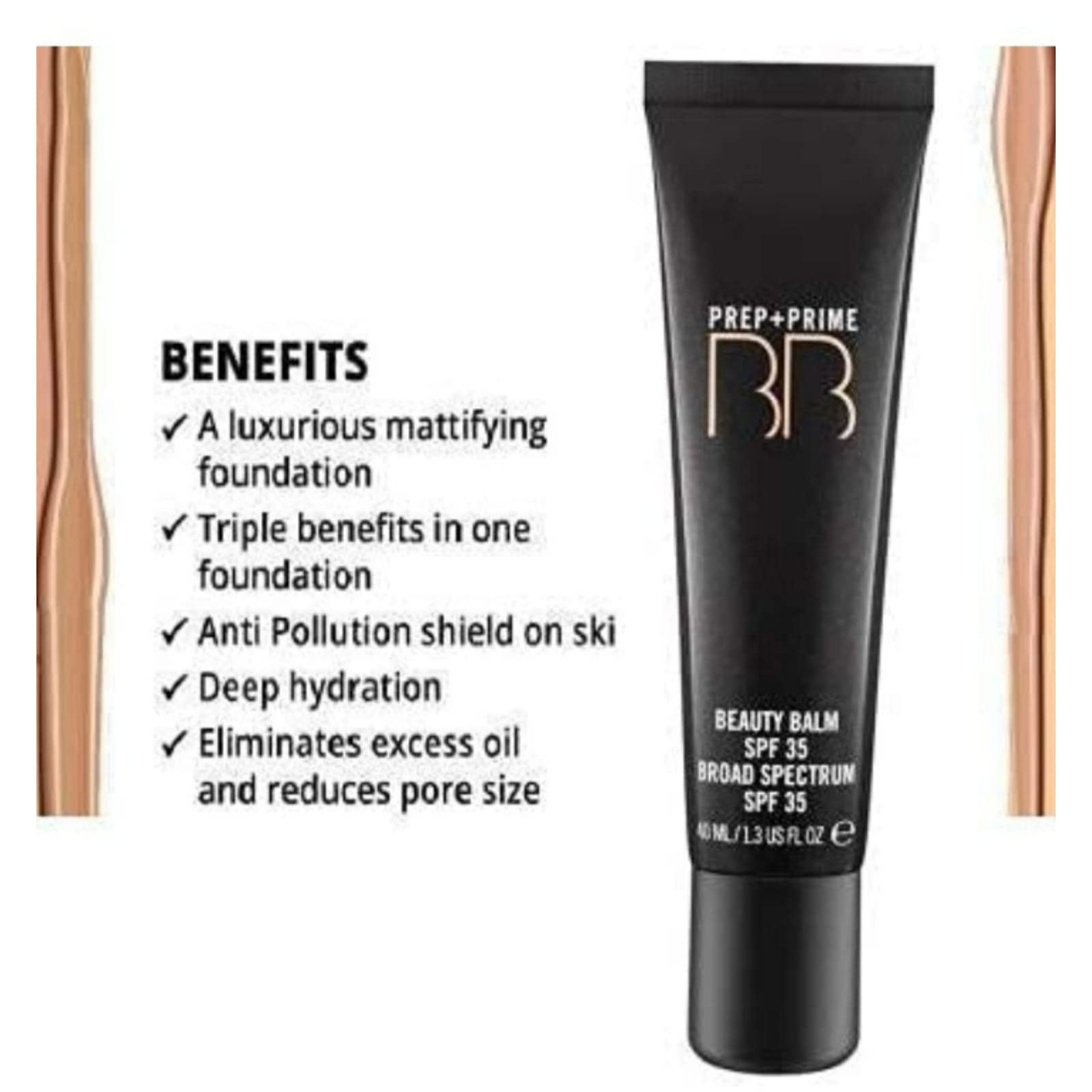 Professional Glue Eyeliner & Liquid Matte Lipstick Set with BB Beauty Balm Foundation & Beauty Blender - 5-Piece Makeup Combo Kit for Daily Beauty, Party & Special Occasions