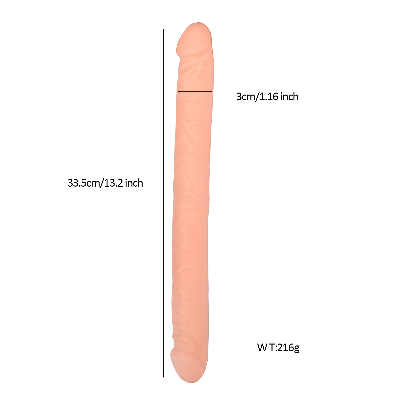 Realistic Double Dong Dildo with Veins - Lifelike Sex Toy for Women, Couples & Solo Play (Beige) | Perfect for Spicing Up Bedroom Fun & BDSM Exploration