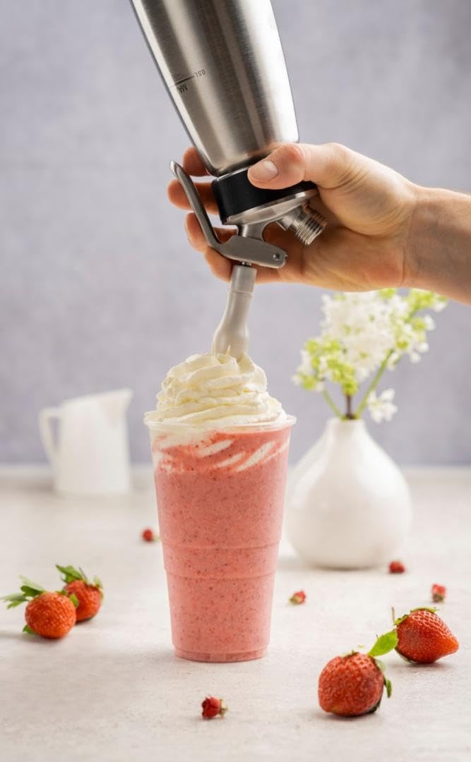 iSi Cream Profi Whip 1 Quart Stainless Steel Whipped Cream Dispenser - Professional Grade, 4-5x Volume Expansion, Dishwasher Safe - Perfect for Coffee, Desserts, Cocktails & Baking