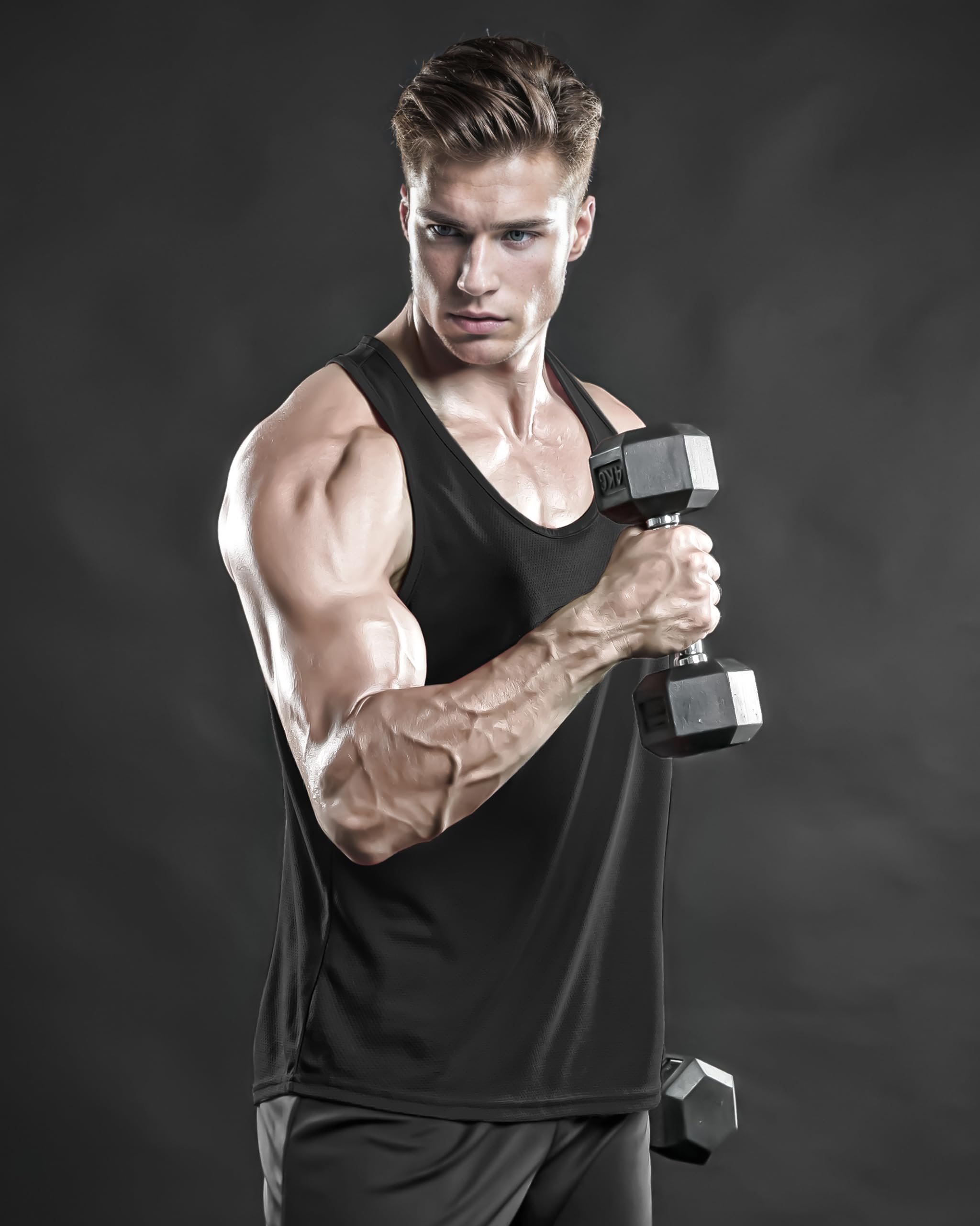 DRSKIN Men's 4/3/1 Pack Sleeveless Tank Tops - Y-Back Muscle Shirts for Gym, Workout & Training - Moisture Wicking Athletic Shirts for Running, Fitness & Summer Wear