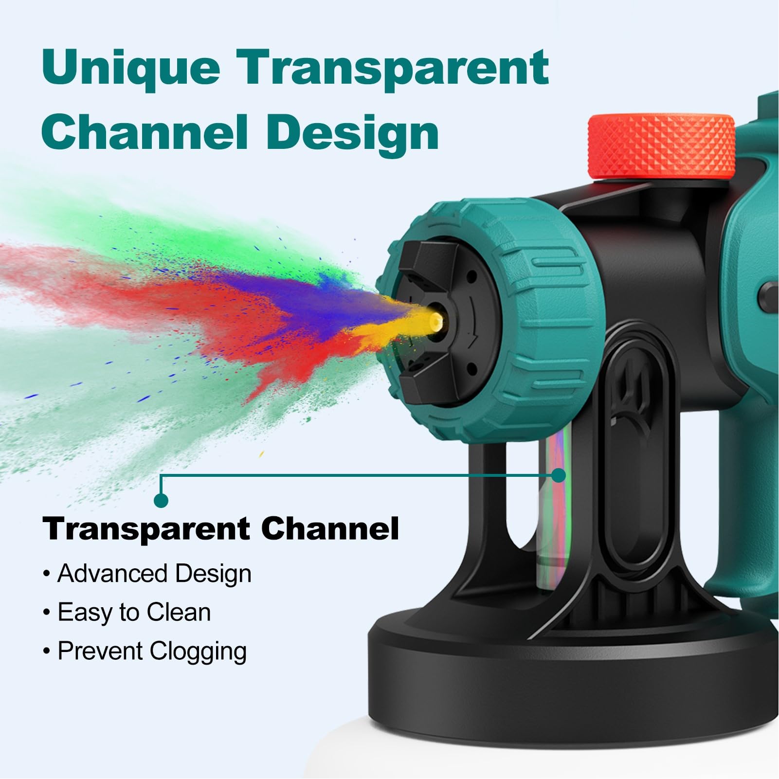 700W HVLP Paint Spray Gun with 4 Copper Nozzles & 3 Spray Patterns - 2024 Upgraded Electric Paint Sprayer for Furniture, Cabinets, Walls - Easy to Clean DIY Painting Tool for Home Projects, Fences, Decks & More