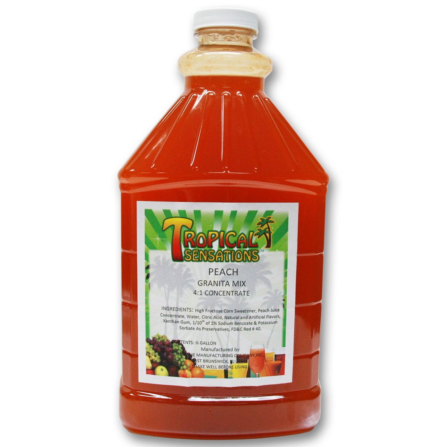 **Tropical Sensations Peach Slushie Mix - 6 Bottles (64 oz Each) - Perfect for Summer Parties, BBQs & Poolside Refreshments**