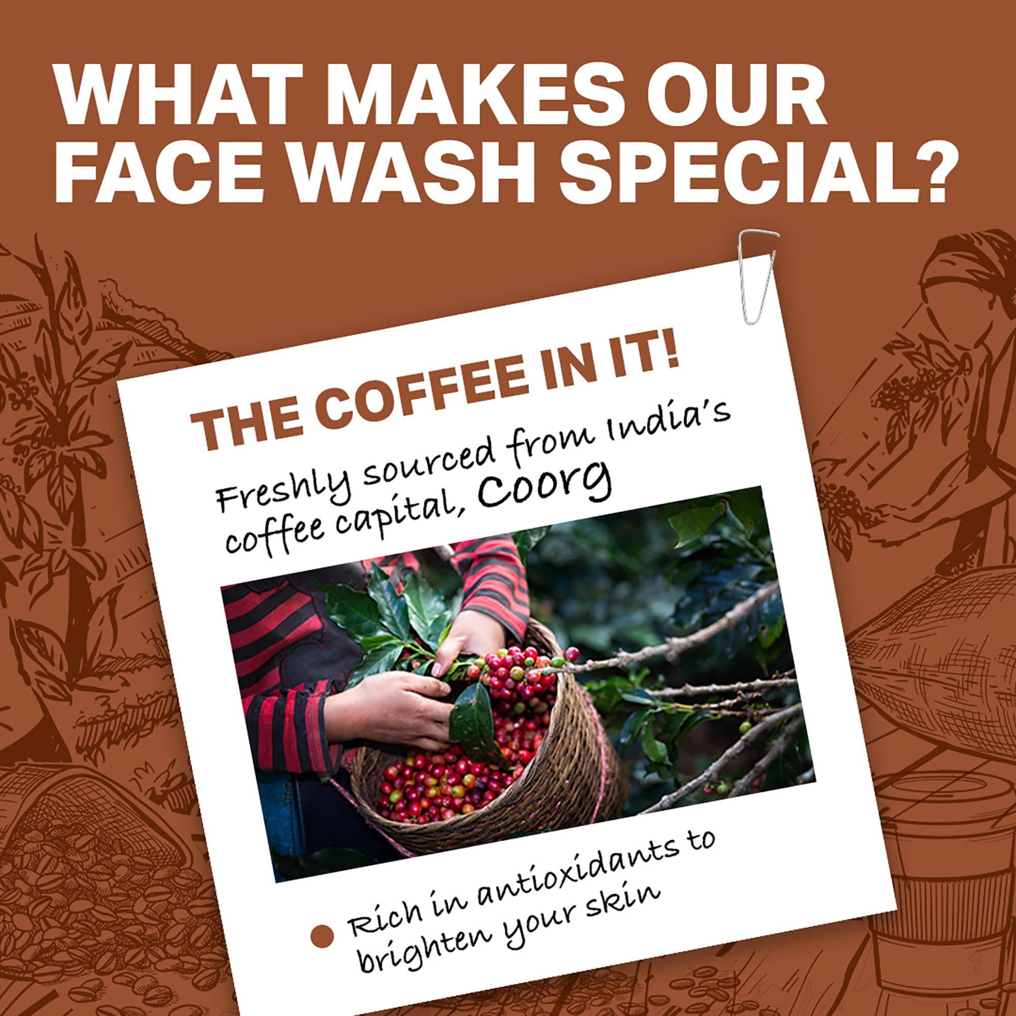 Bombay Shaving Co Coffee Face Wash for Men & Women - Deep Cleansing, Detan & Blackhead Removal | Made in India | Perfect for Daily Skincare & Acne Control
