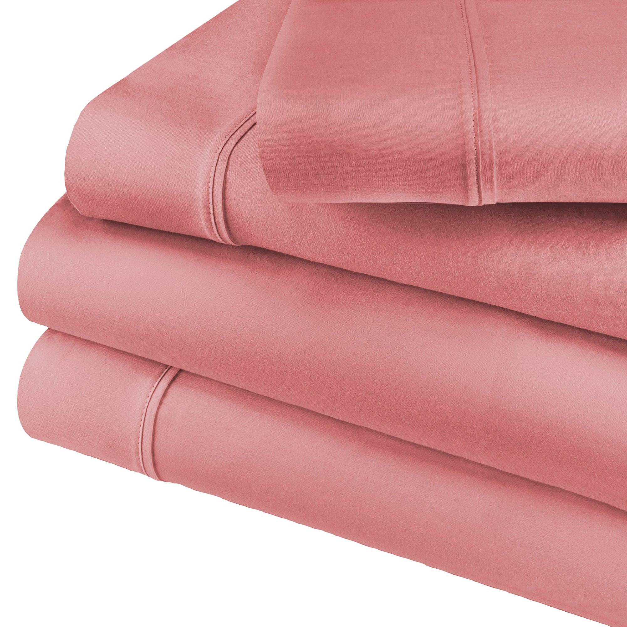 600 Thread Count Cotton Blend Solid Deep Pocket Sheet Set - Ultra Soft & Breathable Bed Sheets for Queen & King Size Beds - Perfect for Luxury Bedroom & Hotel Use