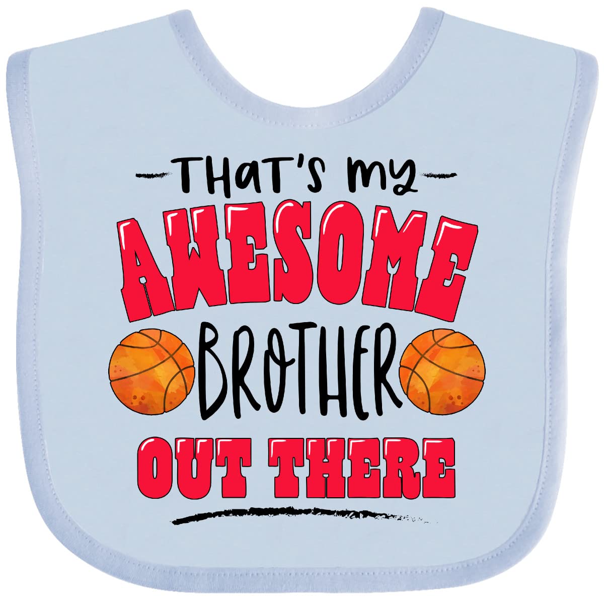 Inktastic Awesome Brother Basketball Baby Bib for Toddlers Playtime
