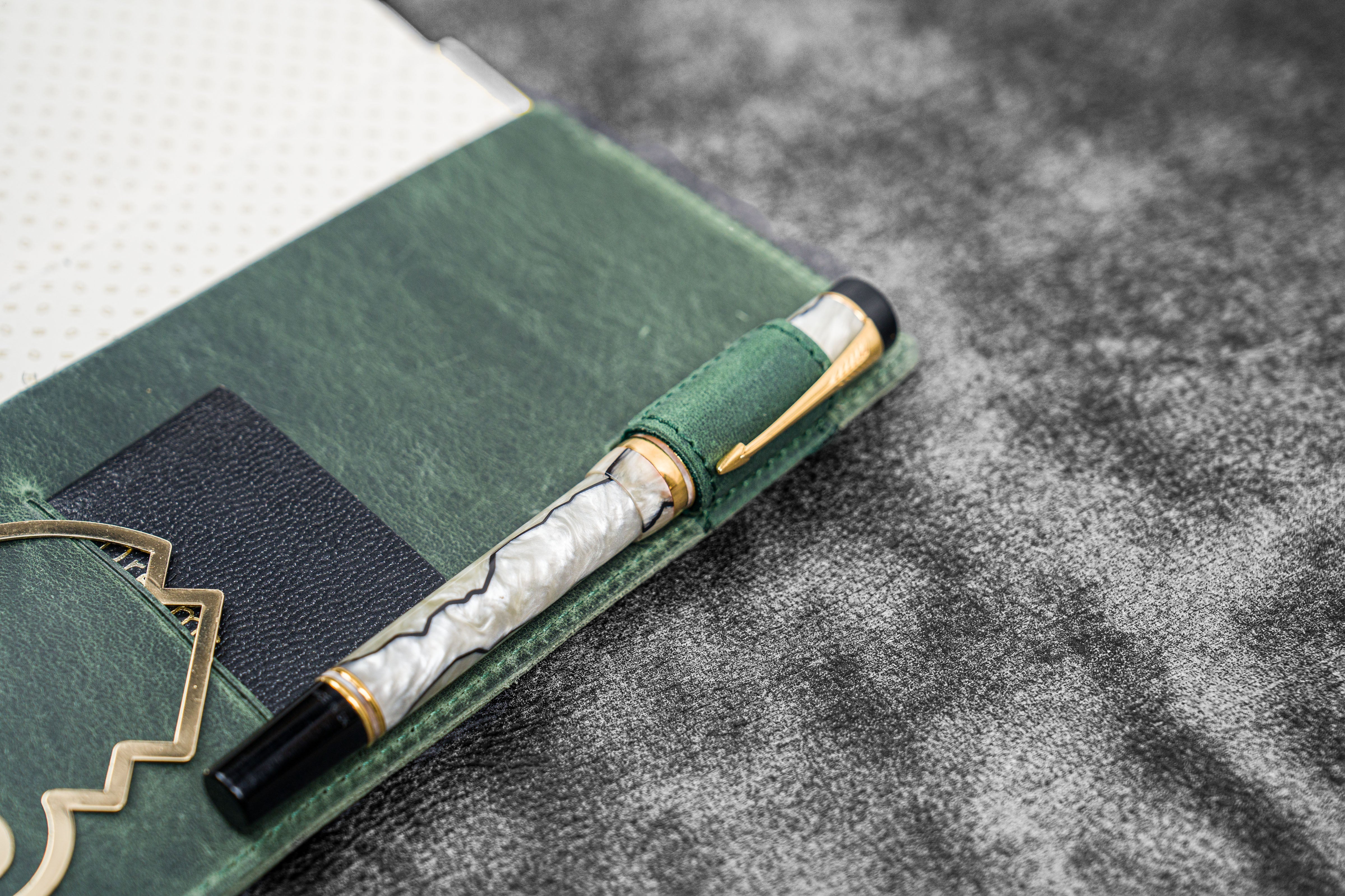 Genuine Leather Slim Hobonichi Weeks Planner Cover - CH Forest Green | Premium Organizer for Daily Planning, Journaling & Productivity | Perfect for Office, School & Travel