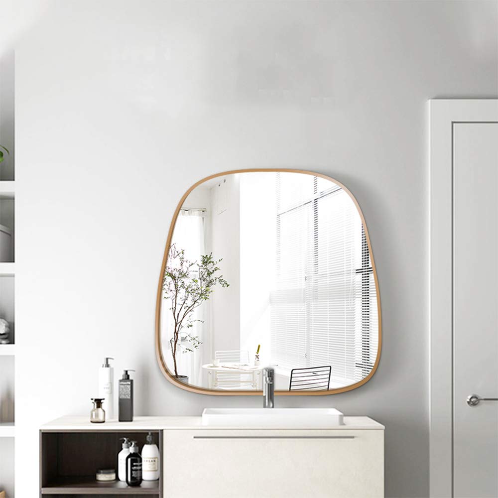 Stylish 60x60cm Golden Aluminum Alloy Dressing Table Mirror - Elegant Vanity Mirror for Bedroom, Bathroom & Dressing Room | Perfect for Makeup, Grooming & Home Decor