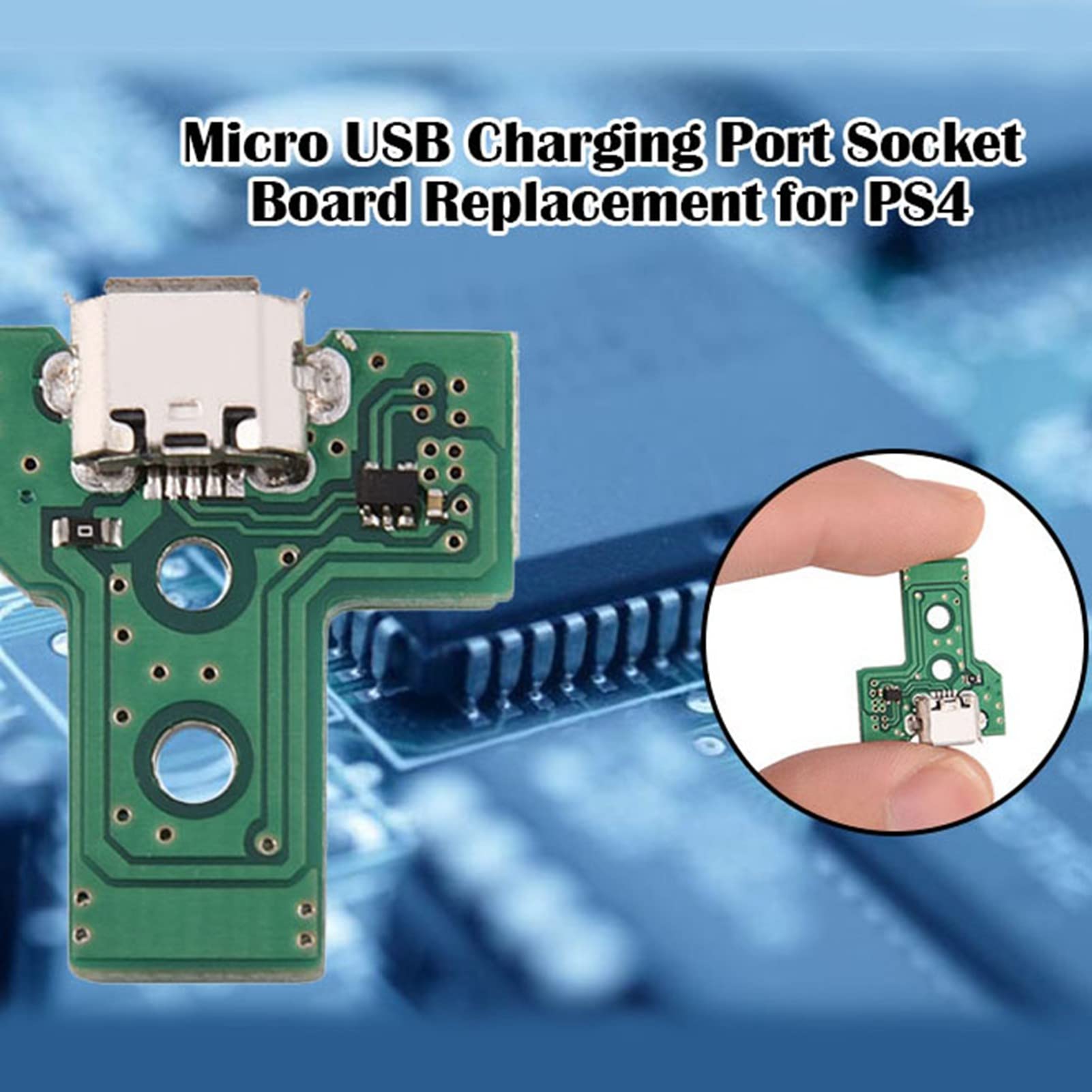 PS4 USB Charging Port Replacement - Compatible with Playstation 4 Controller Charging Socket Board | Perfect for DIY Repairs & Gaming Accessories Upgrades
