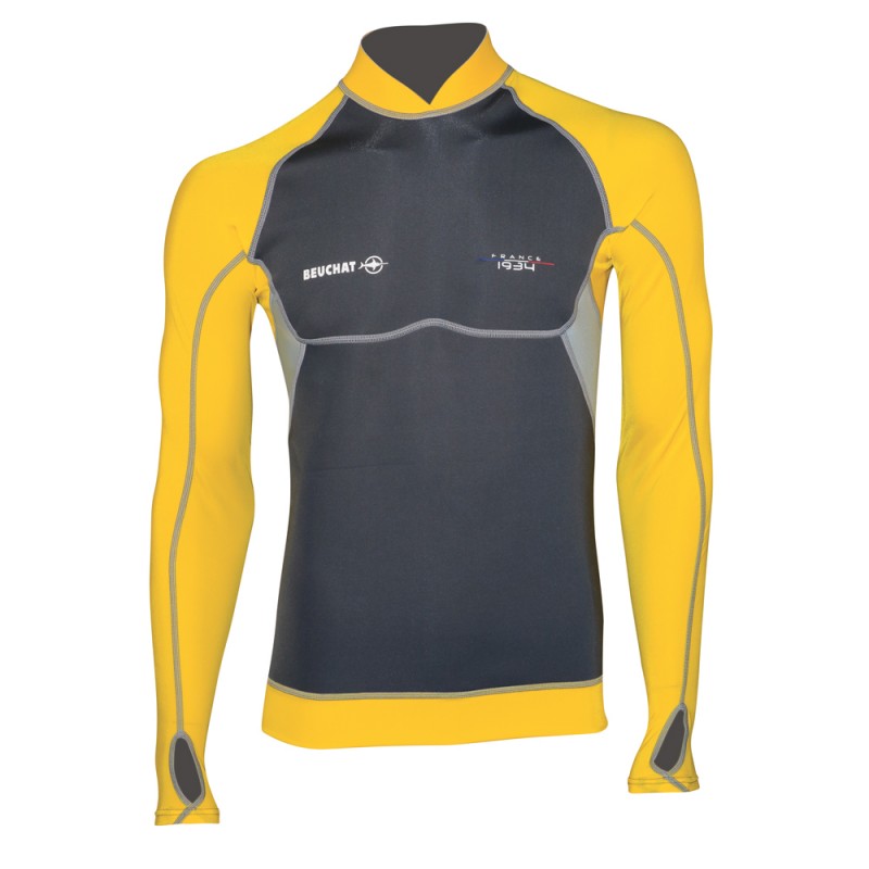Beuchat Atoll 2mm Neoprene Wetsuit for Men - Yellow Snorkeling & Scuba Diving Gear for Warm Water Adventures