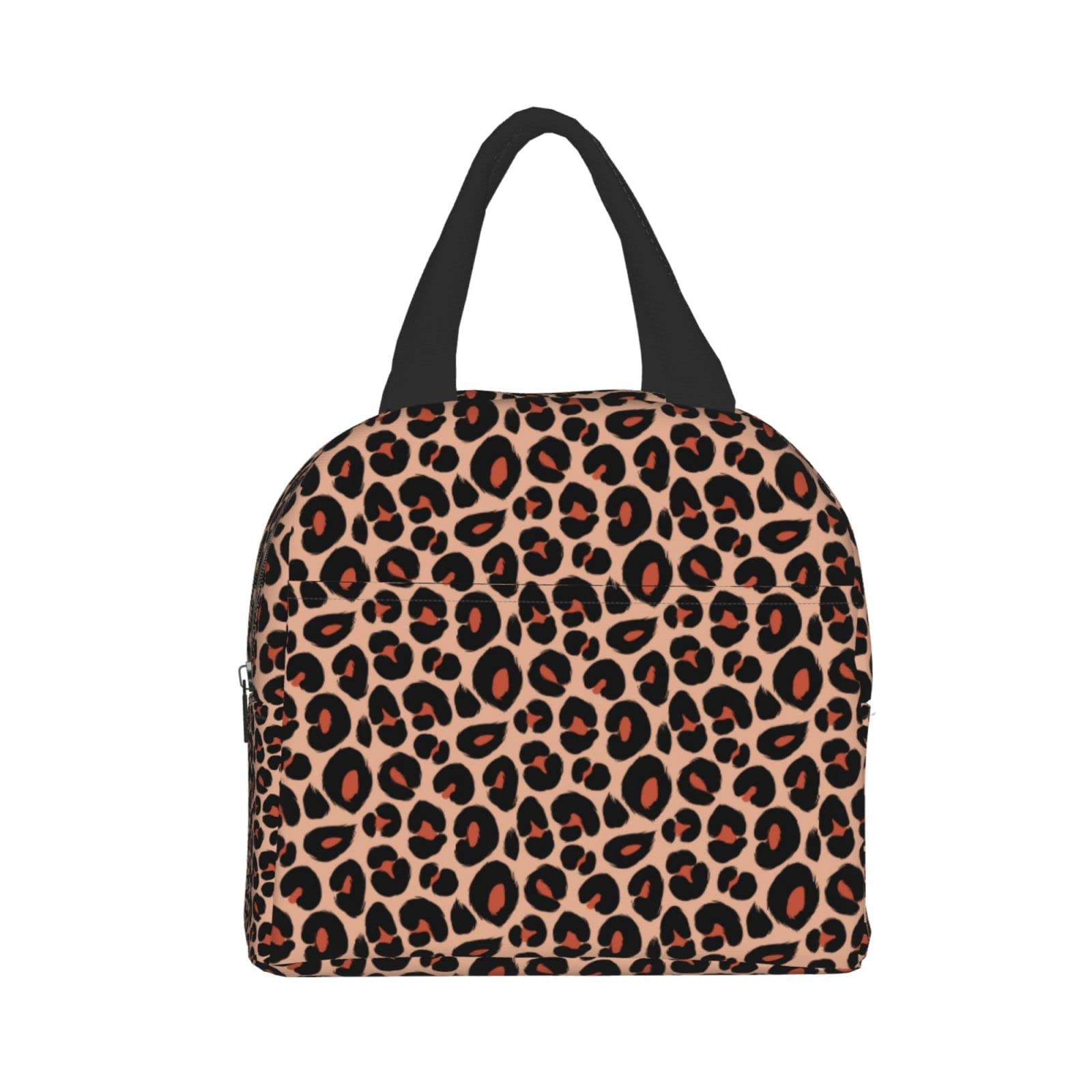 Leopard Print Insulated Lunch Bag - Reusable & Portable Meal Container for Men & Women - Perfect for Work, Travel, Picnic & Outdoor Activities