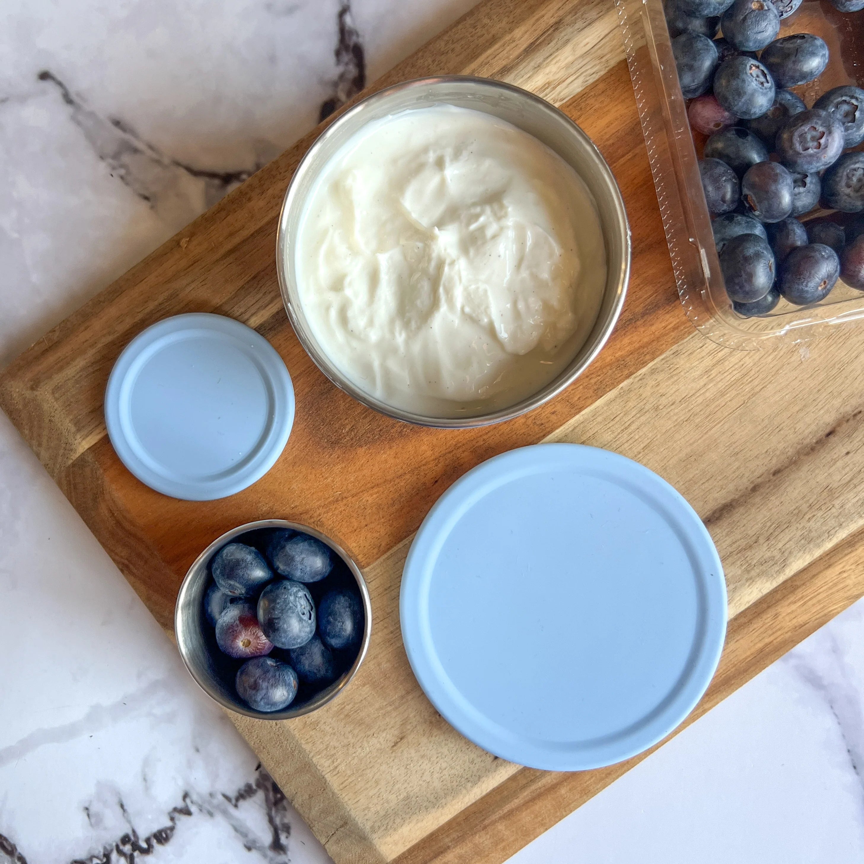 EcoCocoon Reusable Snack Pots Set of 2 - BPA-Free Food Storage Containers with Lids, Perfect for Blueberries, Yogurt & Meal Prep - Ideal for School Lunches, Picnics & Office Snacks