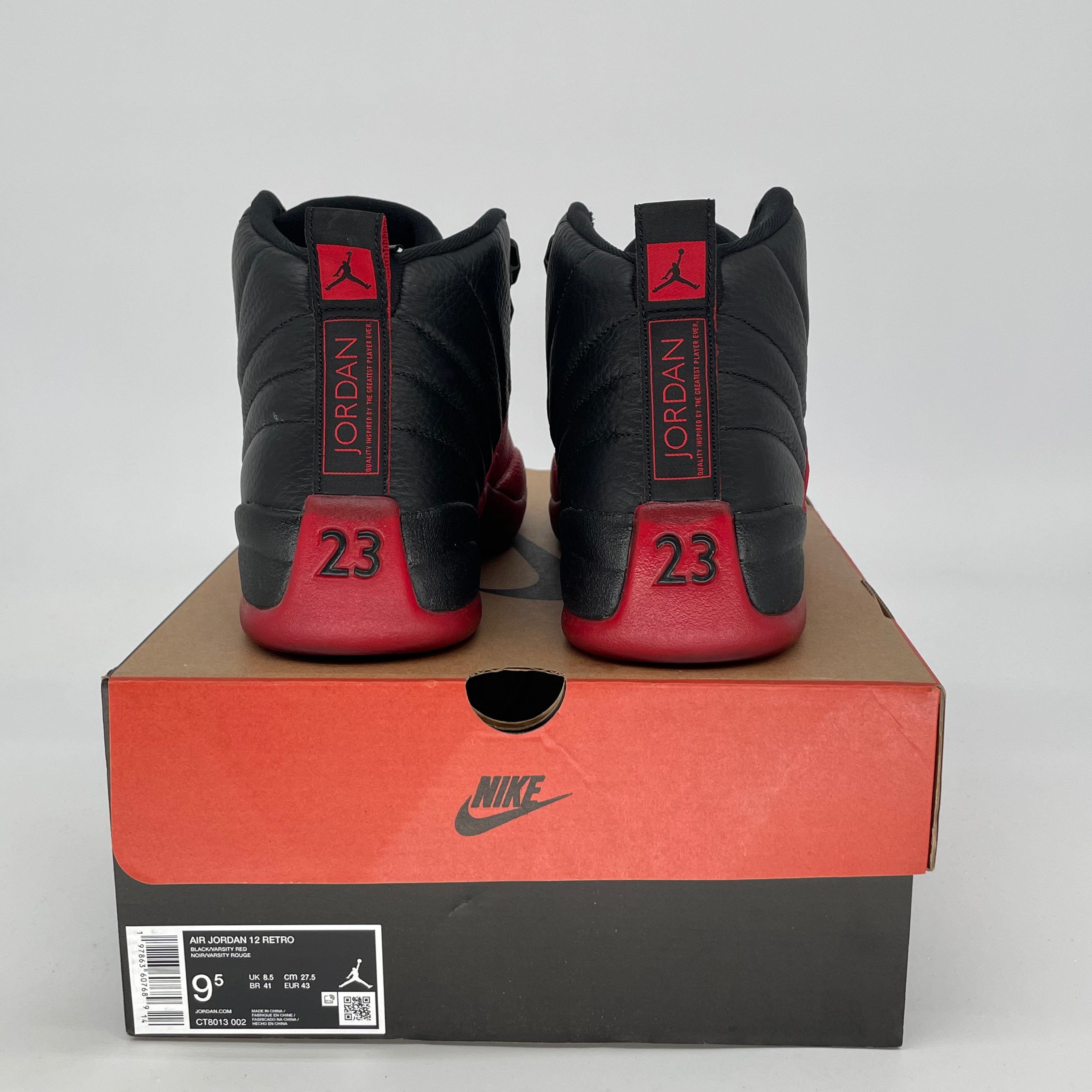 AIR JORDAN 12 FLU GAME Basketball Shoes Men's Size 9.5/11W Black Red Retro Sneakers CT8013-002 - Perfect for NBA Games, Streetwear & Sneaker Collection