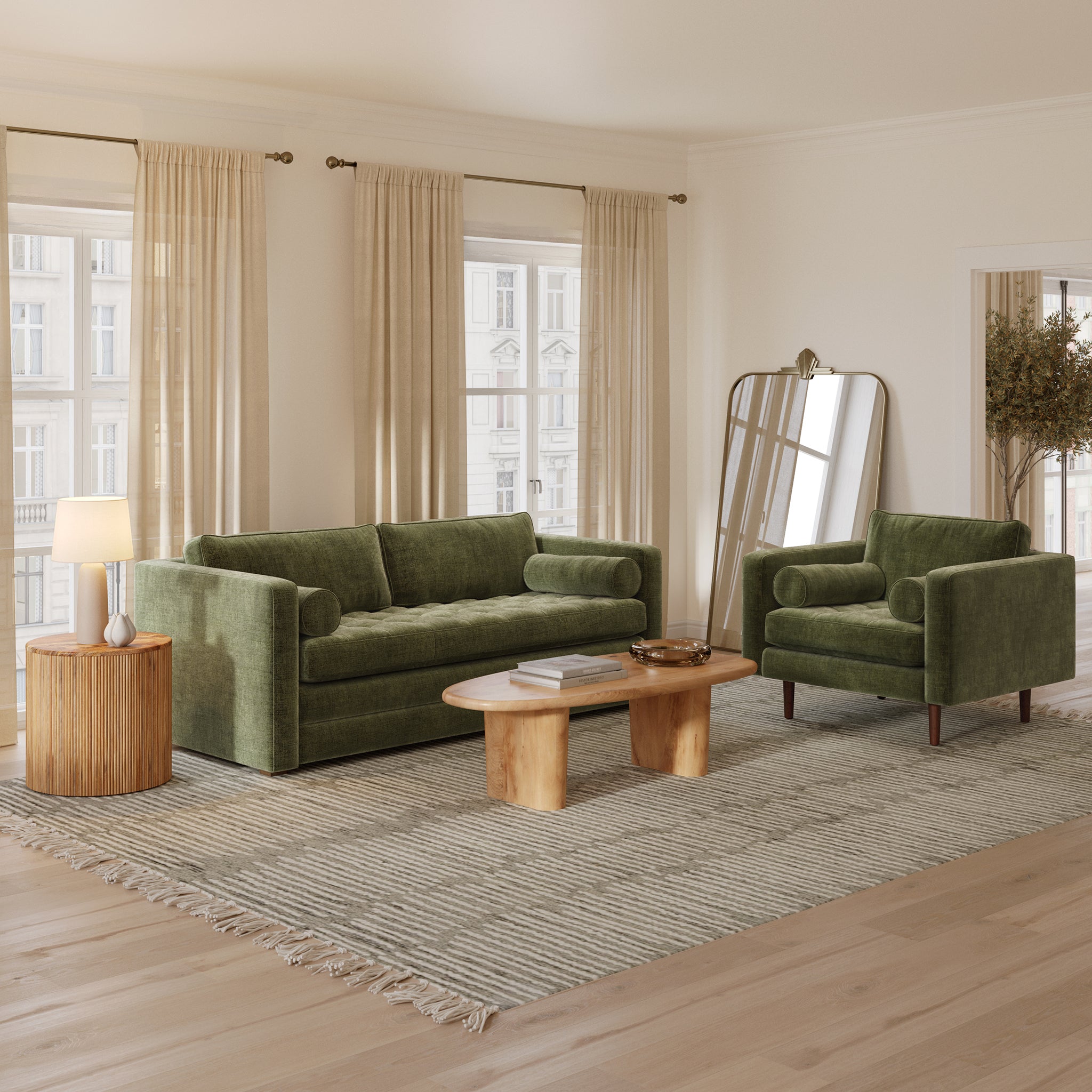 Modern Round Coffee Table - Solid Wood Living Room Furniture for Home Decor | Perfect for Small Spaces, Apartments & Cozy Living Rooms