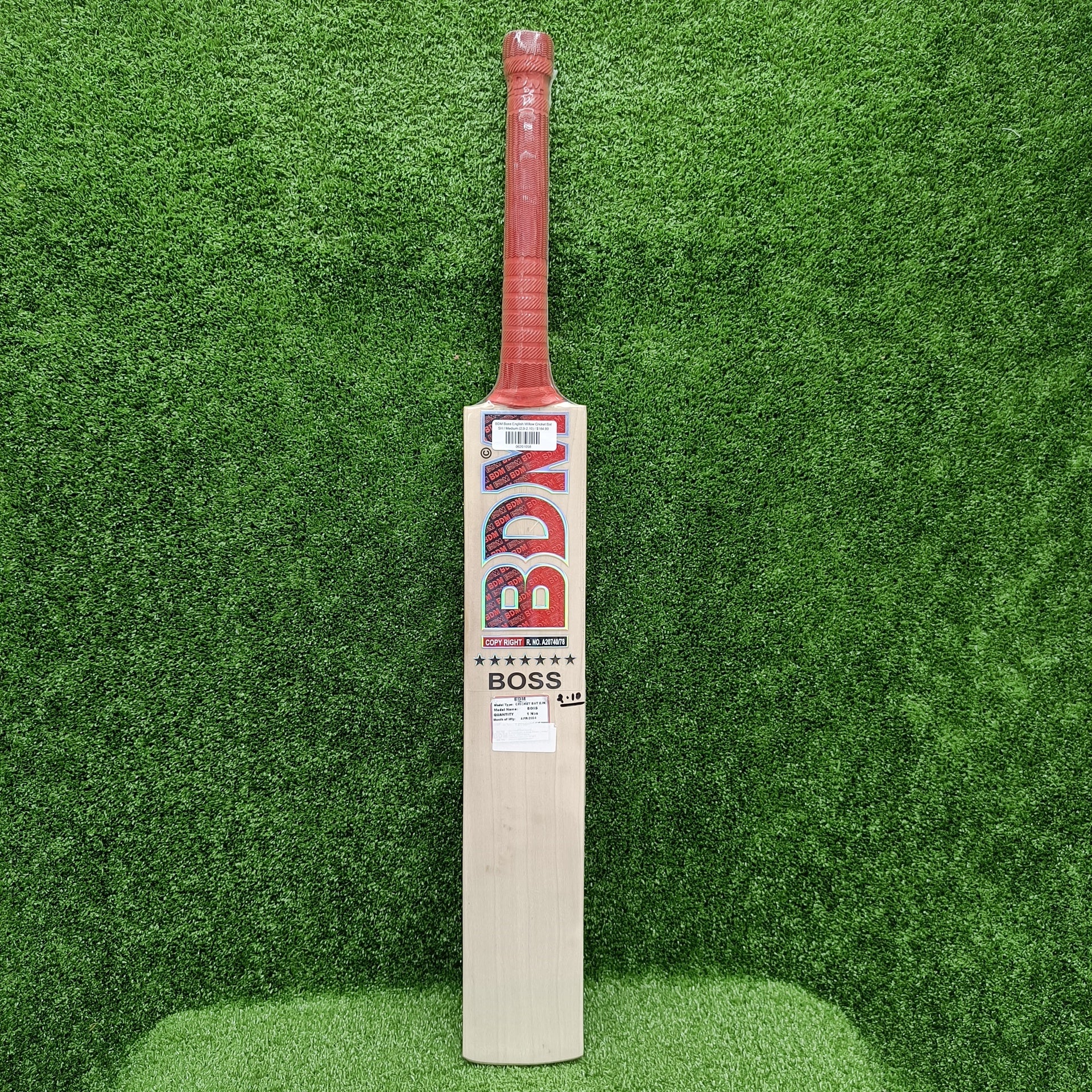 Premium English Willow Cricket Bat by BDM Boss - Handcrafted for Professional Performance | Perfect for Matches, Training & Competitive Play