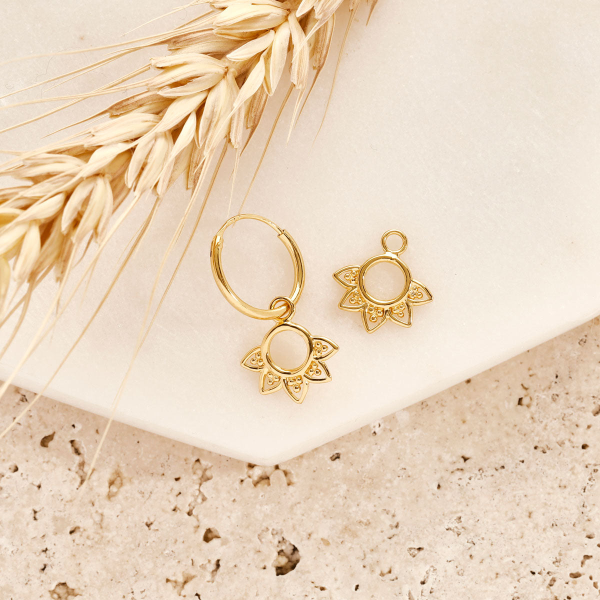 Rising Sun Gold Ear Charms - Elegant Dangle Earrings for Women, Perfect for Parties, Weddings & Everyday Wear