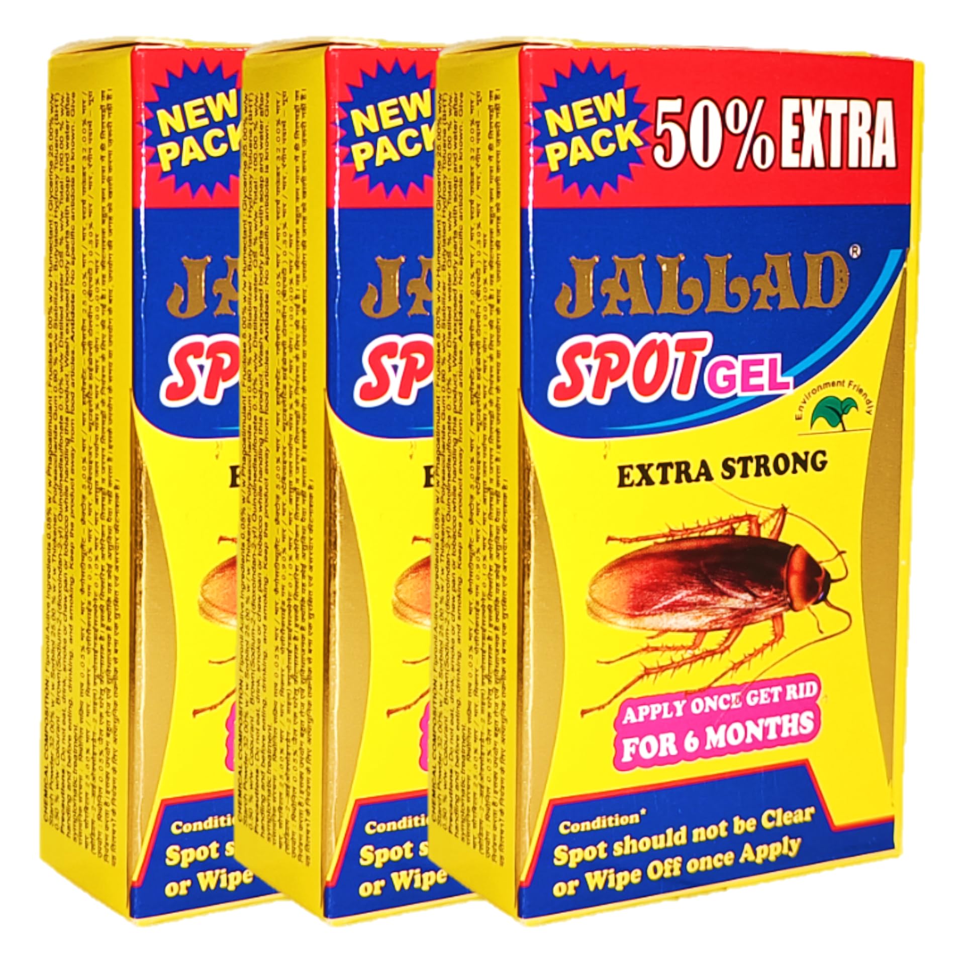 JALLAD SPOT GEL Powerful Cockroach Killer - Super Strength Pest Control Gel (10g x 3 Pack) - Effective Roach Elimination for Kitchen, Bathroom & Home Use