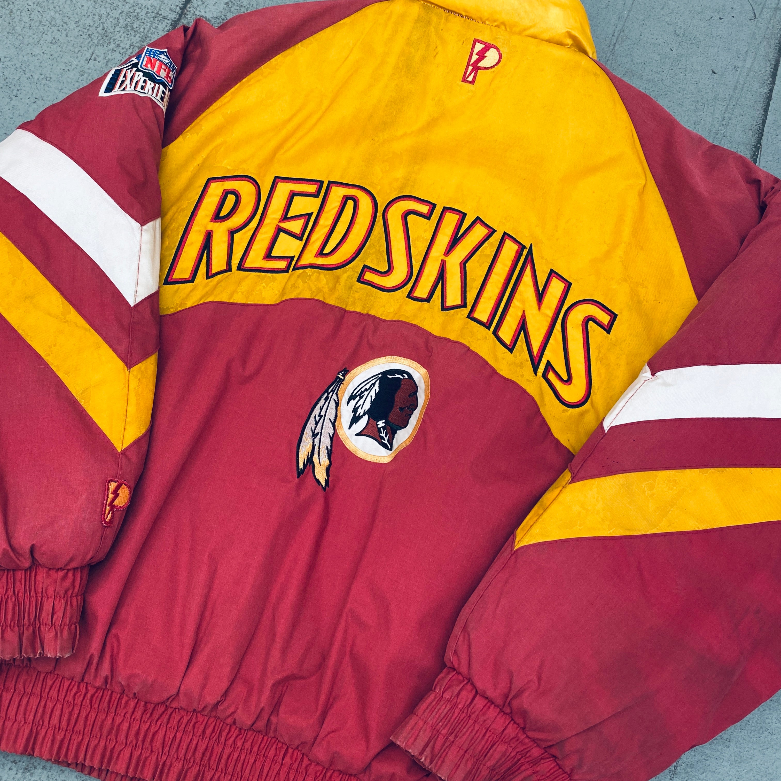 Washington Redskins 1990s Vintage NFL Jacket - Pro Player Reverse Spellout Full Zip Hoodie (Large) | Retro Football Fan Gear for Game Day & Casual Wear