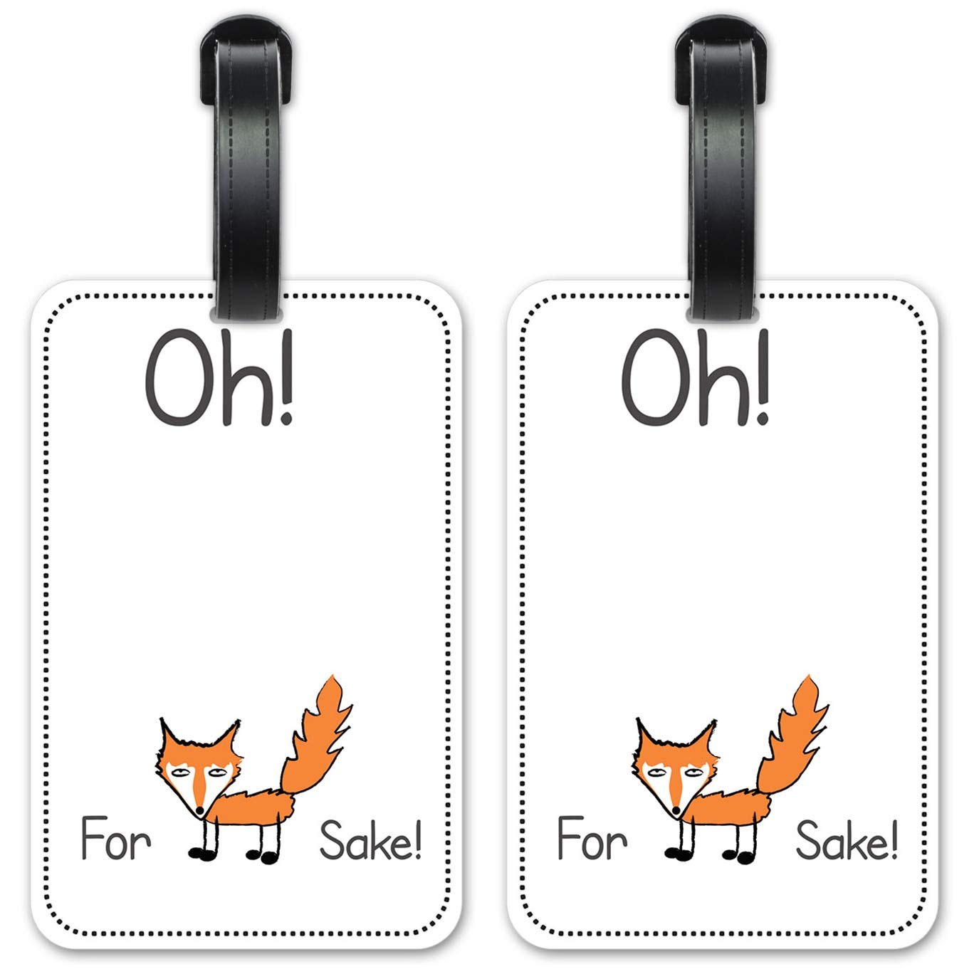 Fox Sake Luggage ID Tags - Waterproof Suitcase Identification Cards Set of 2 - Perfect for Travel, Business Trips & Vacation Luggage Identification
