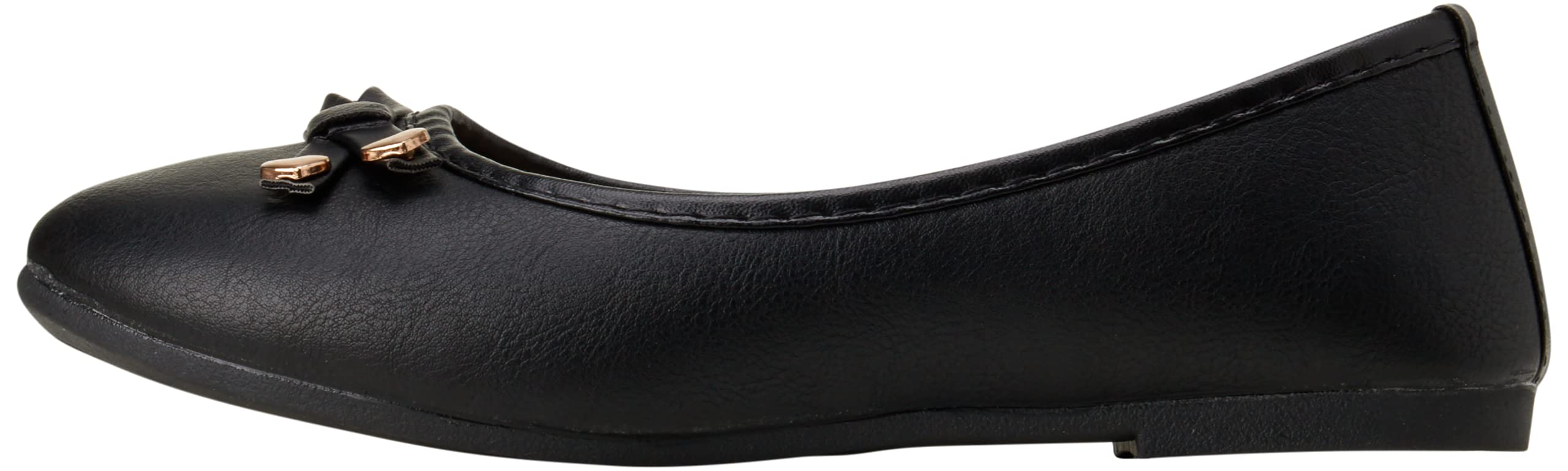 Classic Leatherette Ballet Flats with Sparkling Glitter Bow - Comfortable Toddler & Girl Shoes for School, Parties & Special Occasions