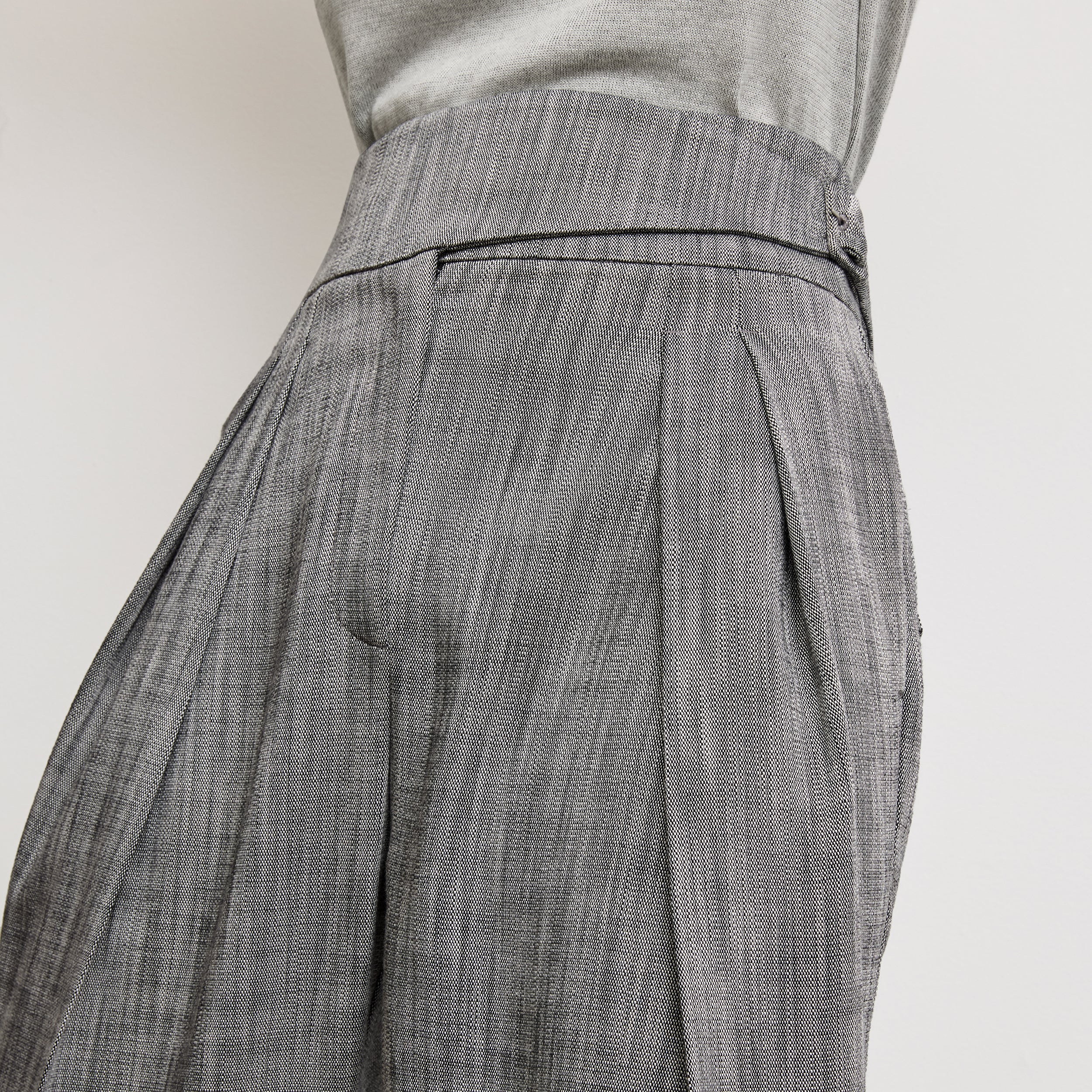 Premium Bronny Cummerbund Trouser - Porto Weave in Black/White | Formal Wear for Weddings, Prom & Evening Events